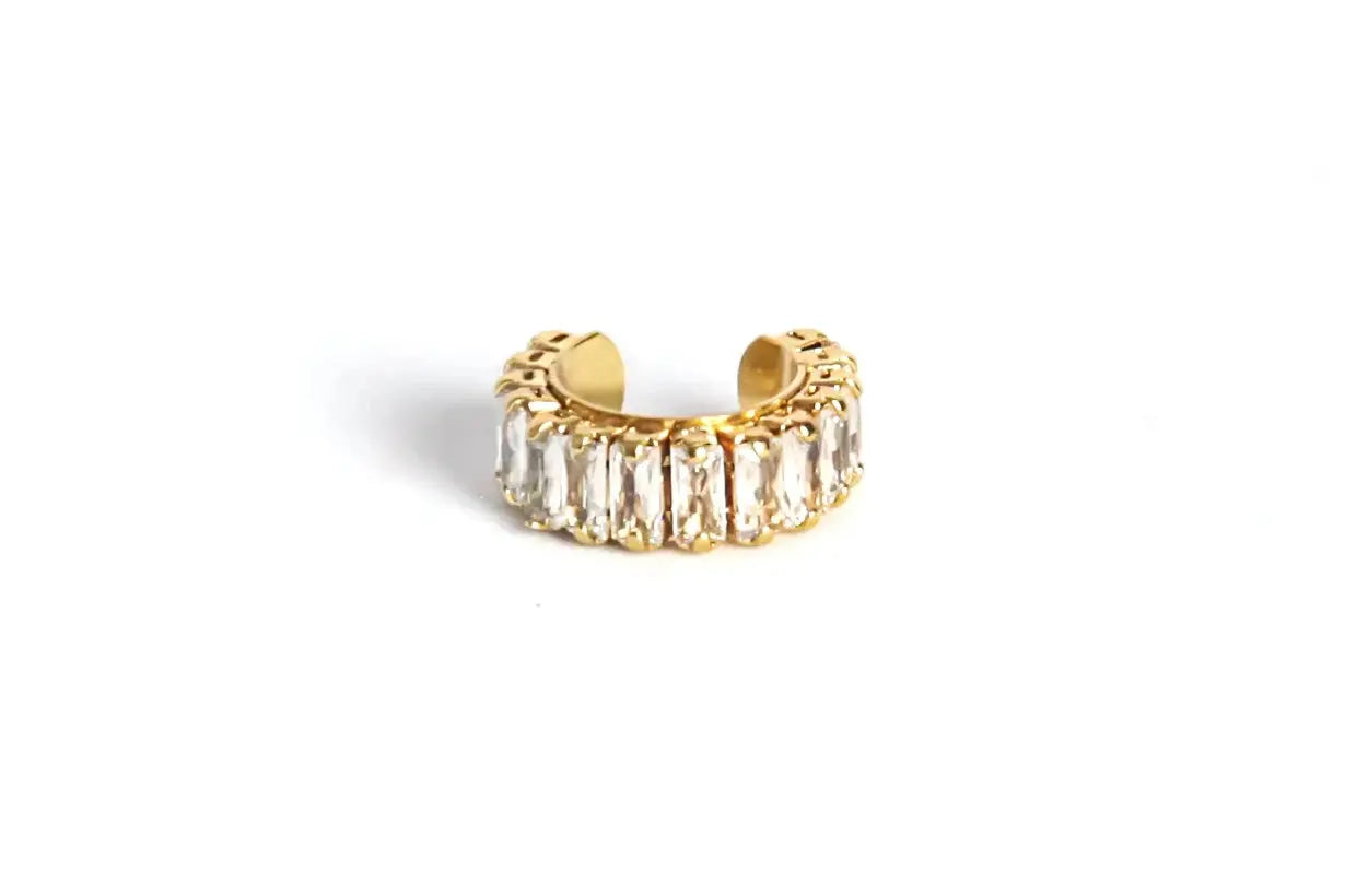SATIN | shopsatin.ae SATIN | shopsatin.ae Ear Cuff Zirconia PP – Vintage Gold with Natural Crystal
