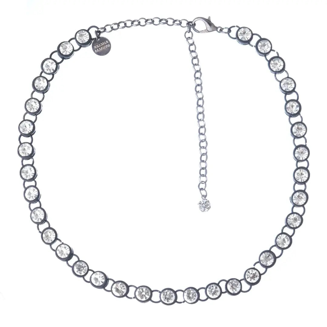 Short Necklace Glam Natural Black Crystal