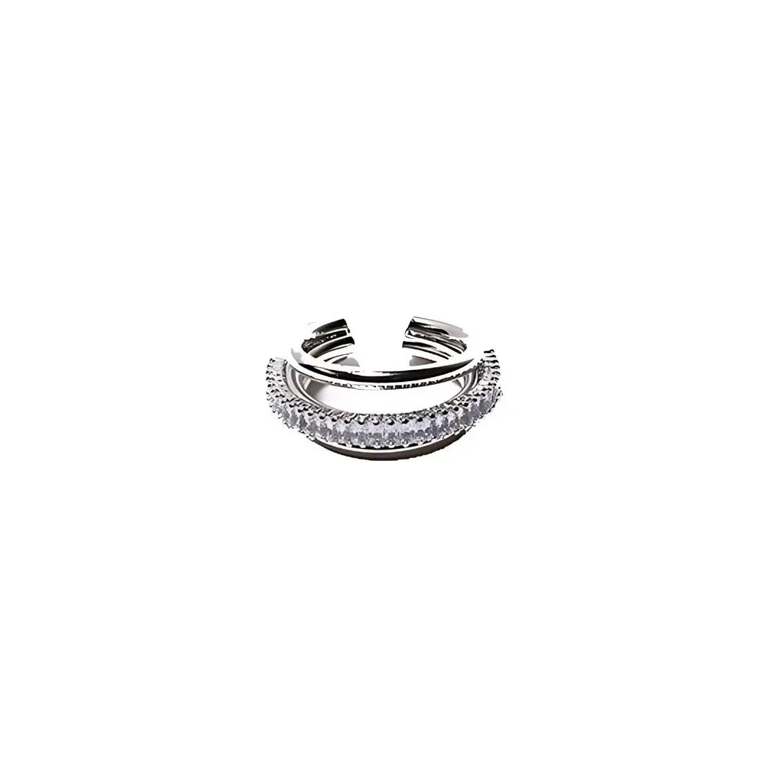 SATIN | shopsatin.ae SATIN | shopsatin.ae 2-in-1 Ring Shine Fever Silver Crystal Small