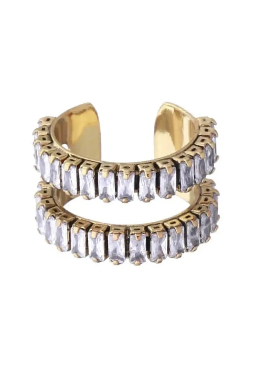SATIN | shopsatin.ae SATIN | shopsatin.ae Double Ring Zircon Crystal Gold Vintage