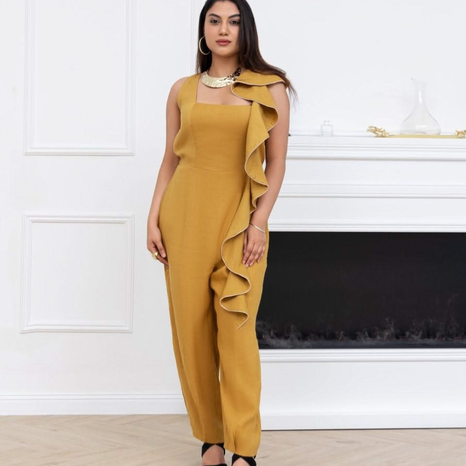 LILLY SARTI Masha Linen Jumpsuit - SATIN | Brazilian Luxury Fashion