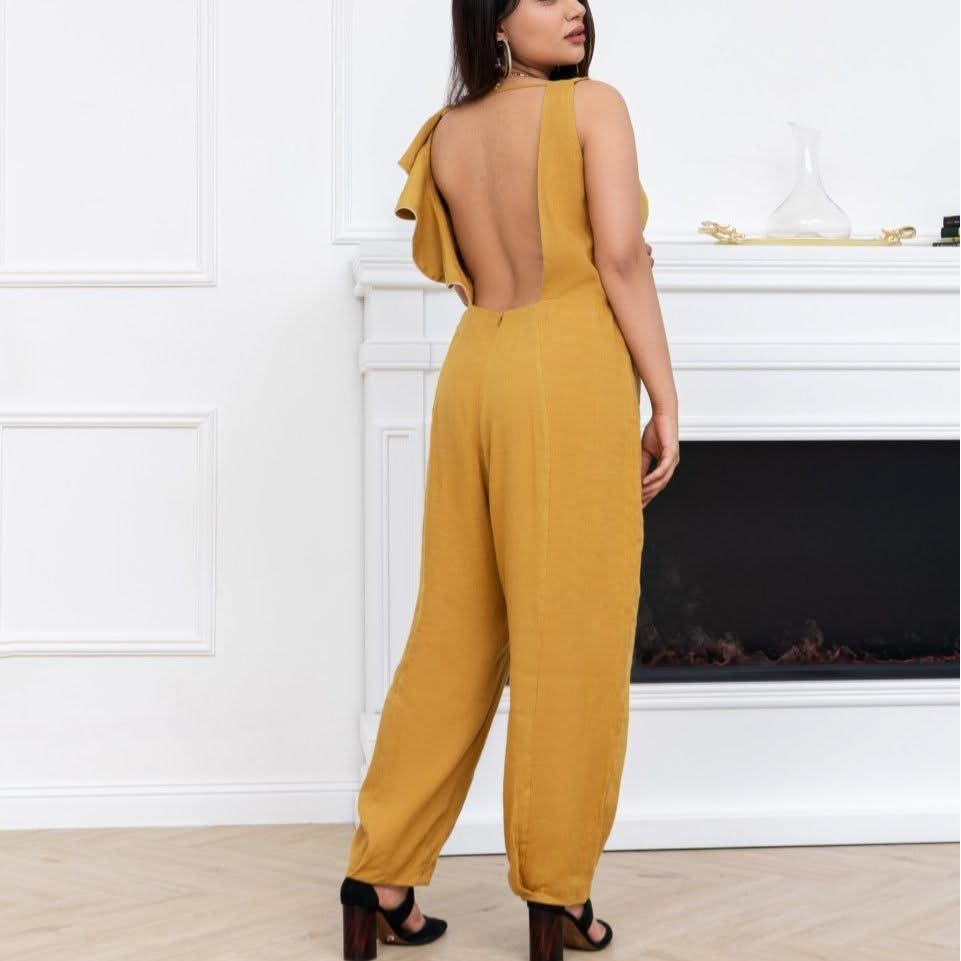 LILLY SARTI Masha Linen Jumpsuit - SATIN | Brazilian Luxury Fashion