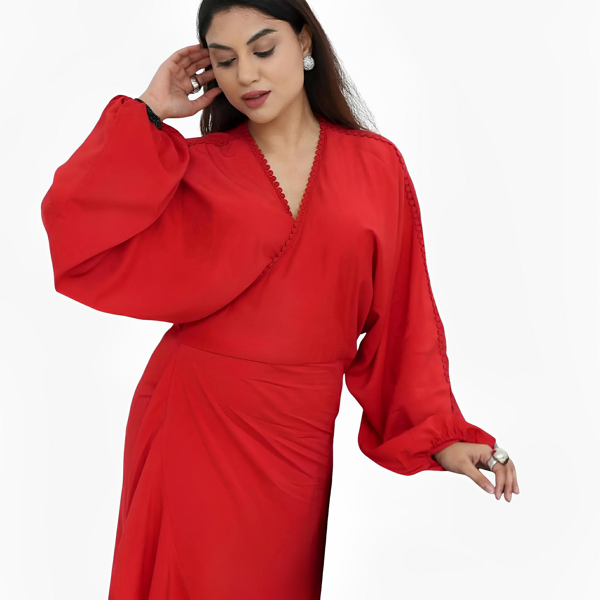 SATIN | Brazilian Luxury Fashion TON AGE TONAGE Red Viscose Dress