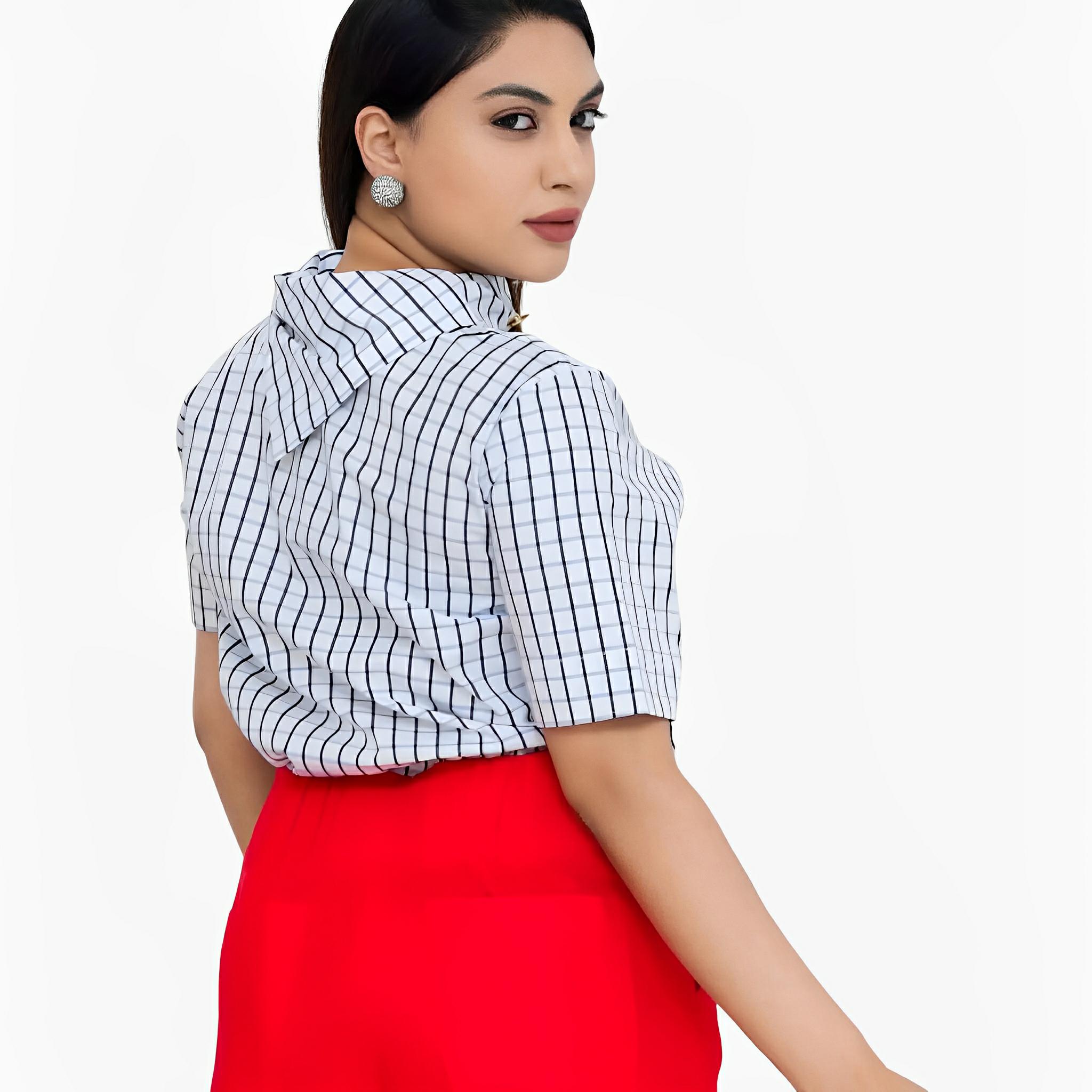 SATIN | Brazilian Luxury Fashion LILLY SARTI LILLY SARTI Western Scarf Collar Blouse White