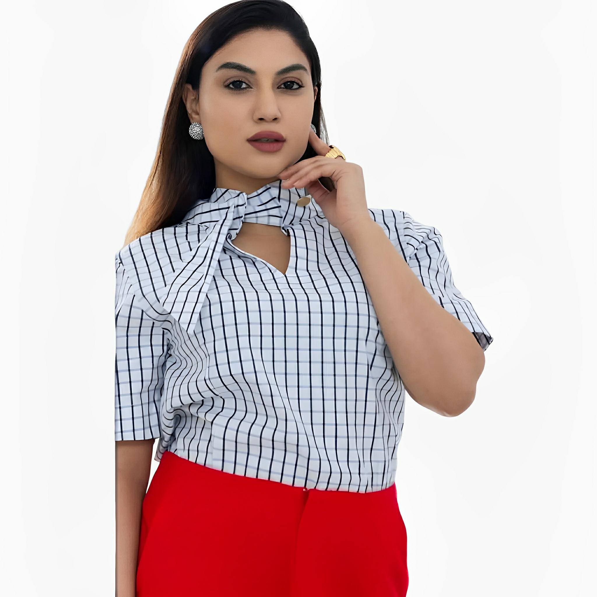 SATIN | Brazilian Luxury Fashion LILLY SARTI LILLY SARTI Western Scarf Collar Blouse White