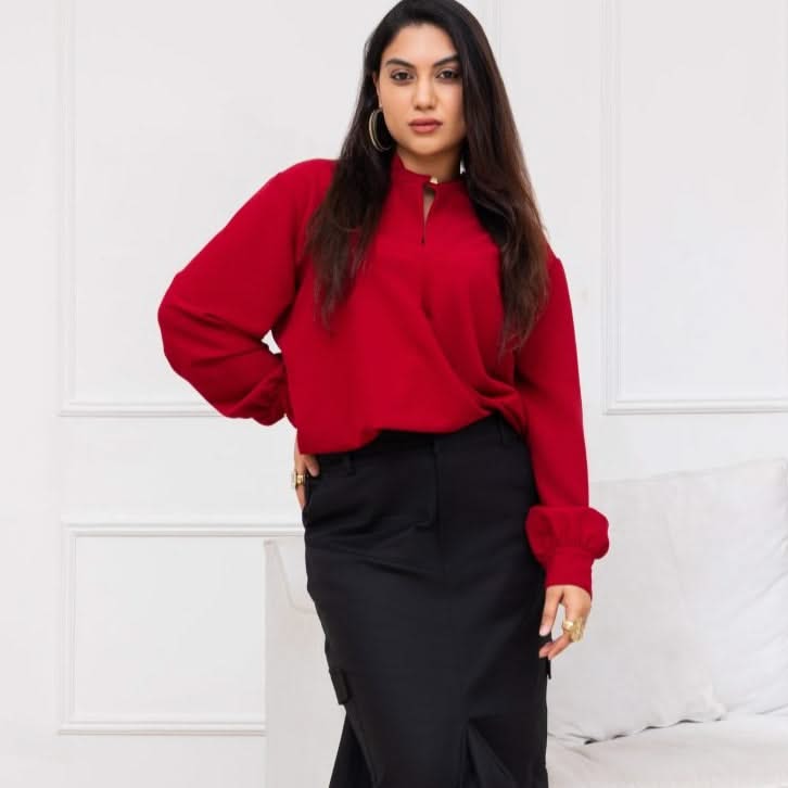 LILLY SARTI Twisted Hem Crepe Blouse Black - SATIN | Brazilian Luxury Fashion
