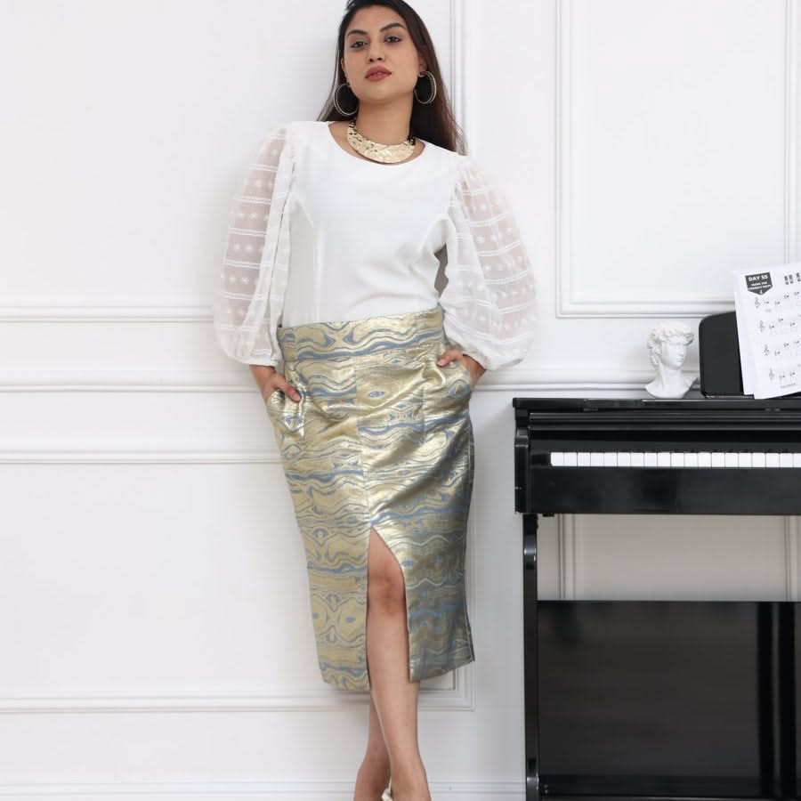 LILLY SARTI Anish Pencil Skirt - SATIN | Brazilian Luxury Fashion