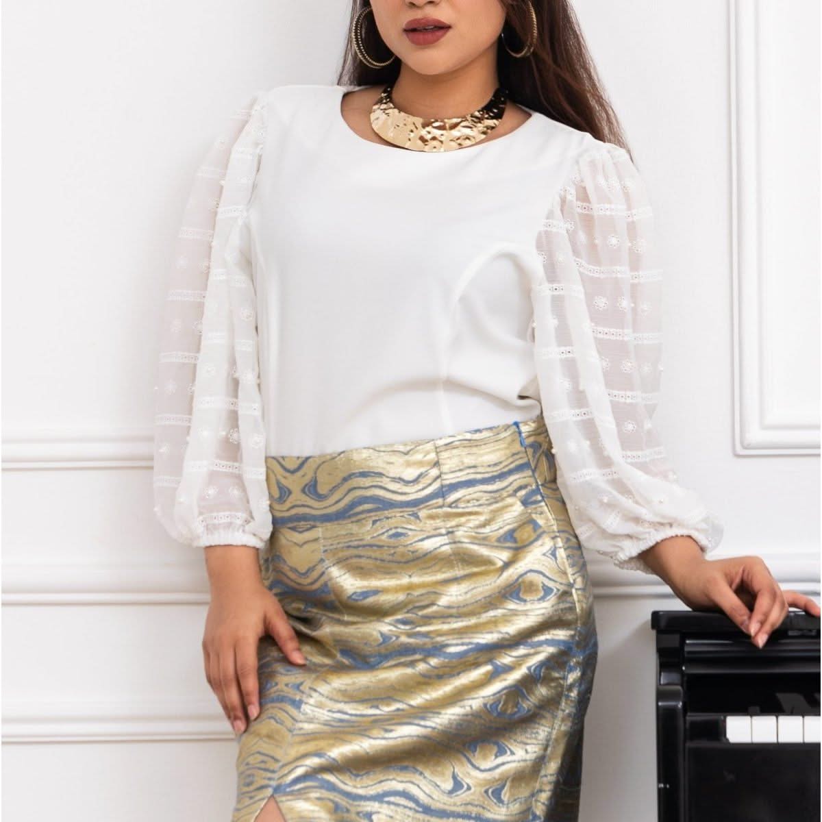 TONAGE Off - White Tailored Zurich Blouse - SATIN | Brazilian Luxury Fashion