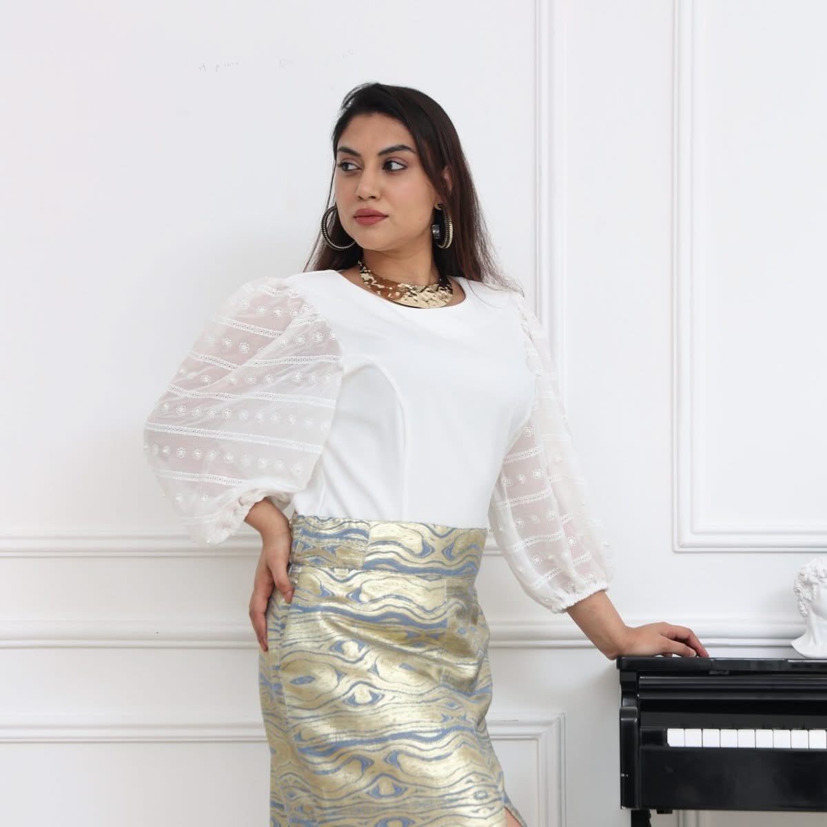 TONAGE Off - White Tailored Zurich Blouse - SATIN | Brazilian Luxury Fashion