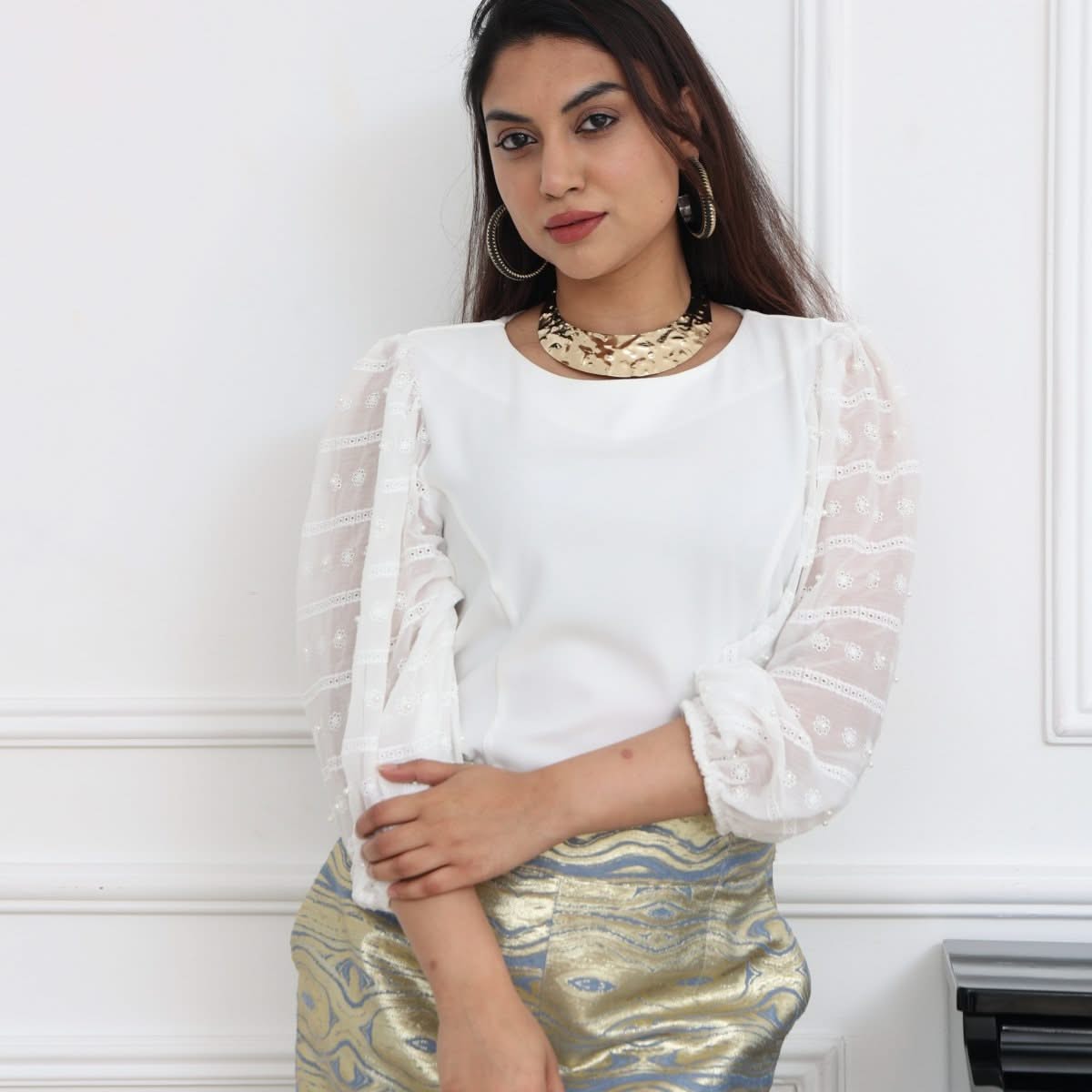 TONAGE Off - White Tailored Zurich Blouse - SATIN | Brazilian Luxury Fashion