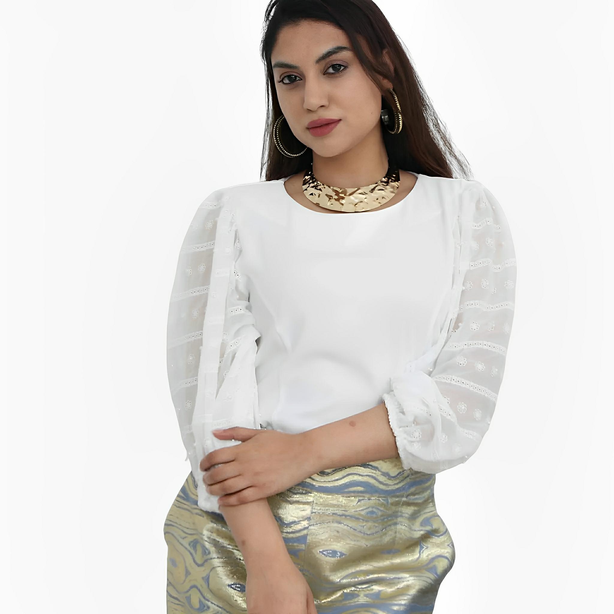 SATIN | Brazilian Luxury Fashion TON AGE TONAGE Off-White Tailored Zurich Blouse
