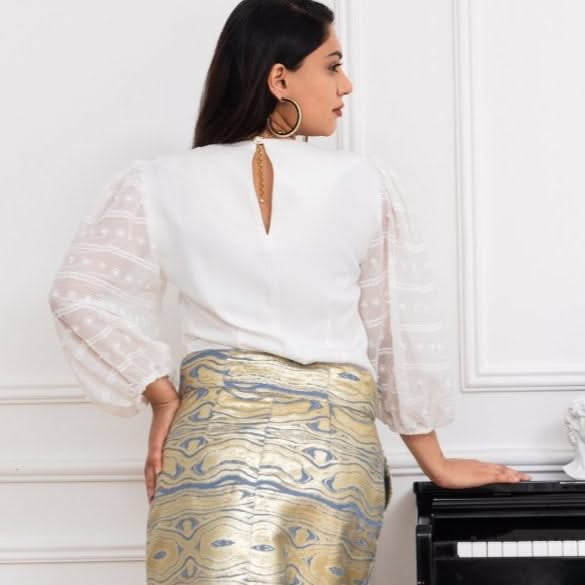 LILLY SARTI Anish Pencil Skirt - SATIN | Brazilian Luxury Fashion