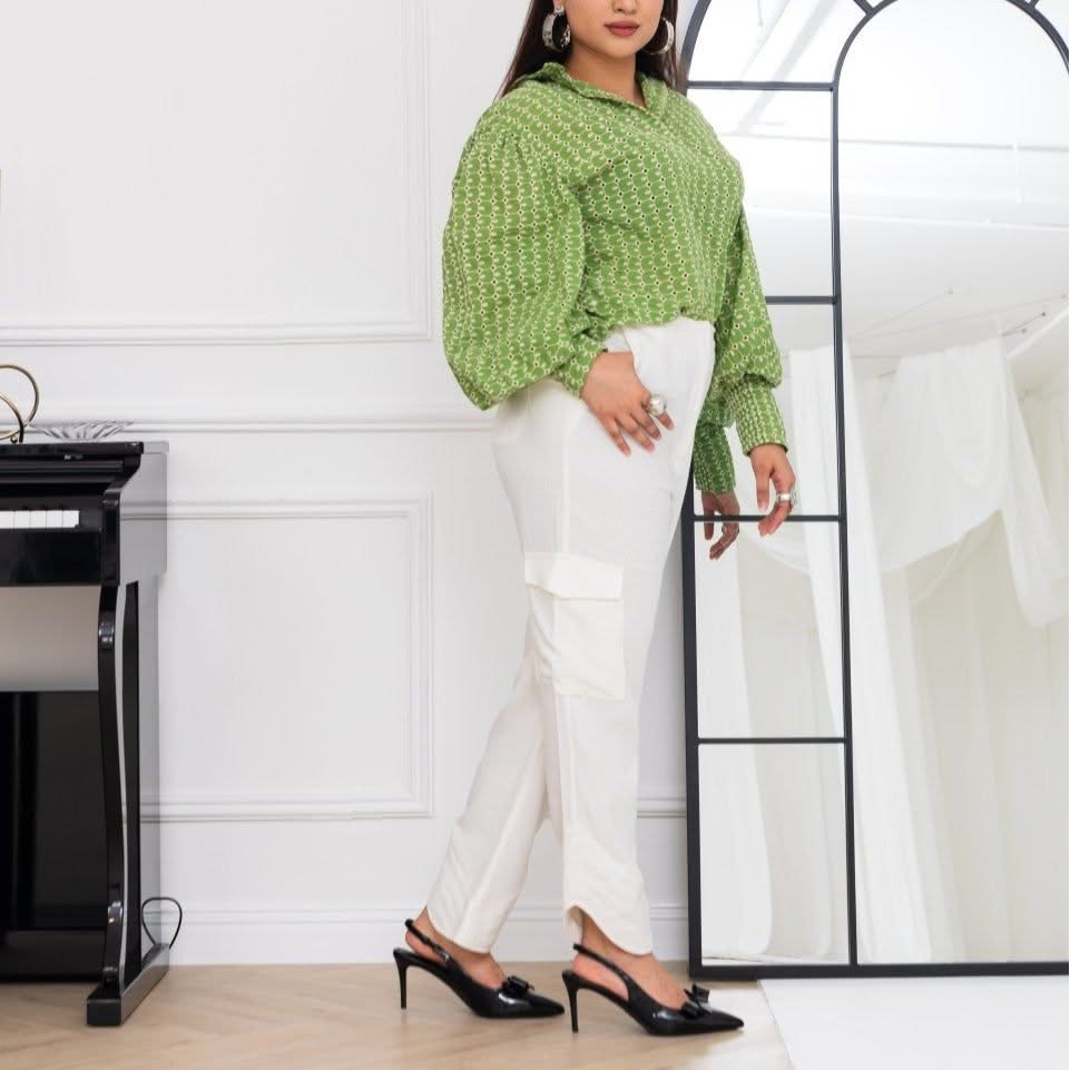LILLY SARTI Linen Cargo Pants Off White - SATIN | Brazilian Luxury Fashion