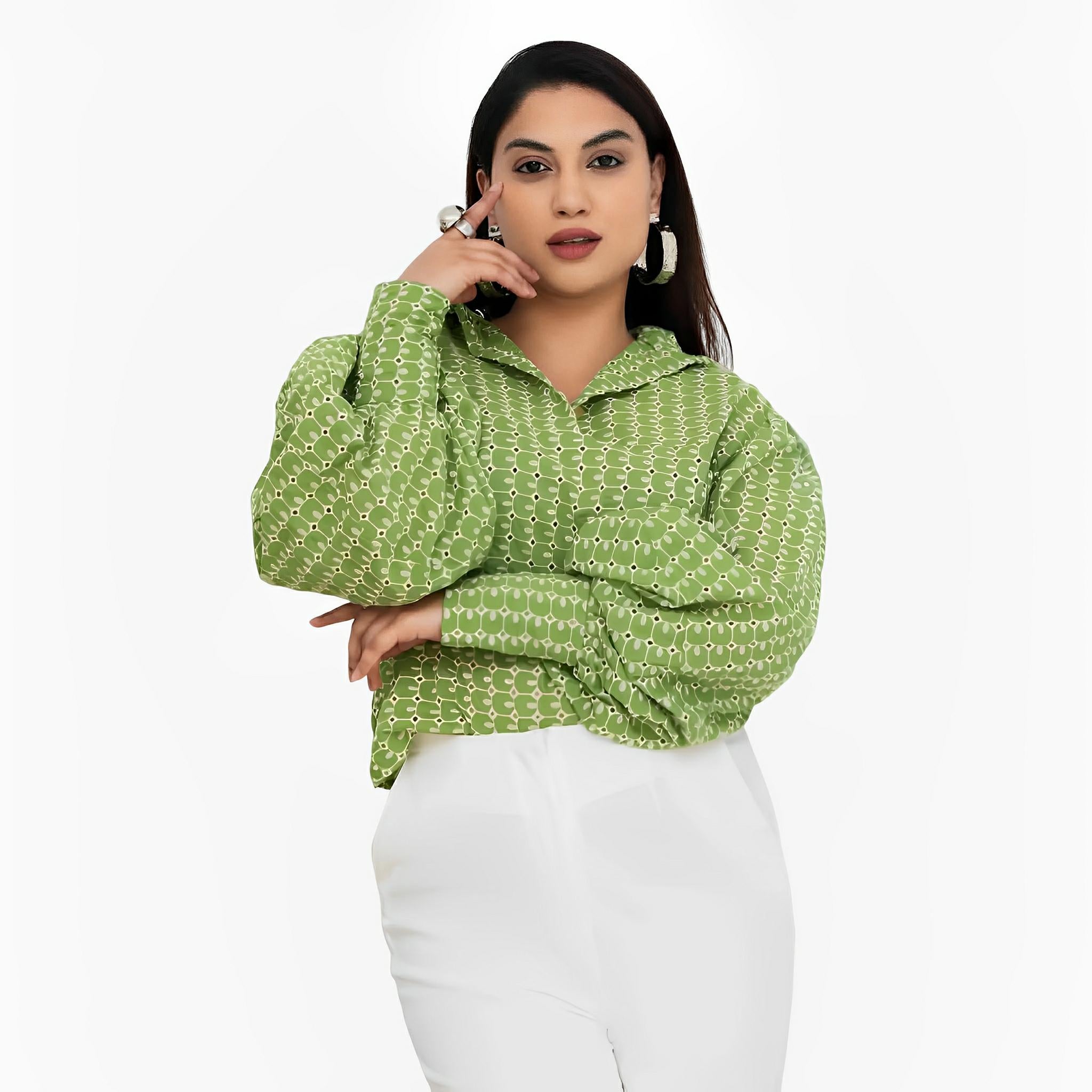 SATIN | Brazilian Luxury Fashion LILLY SARTI LILLY SARTI Long Sleeve Lace Blouse Casulo