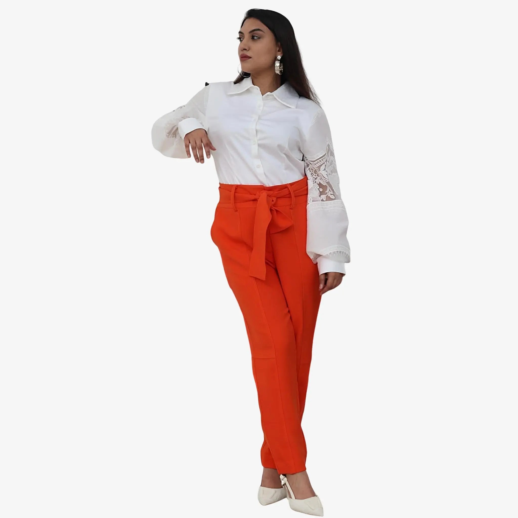 SATIN | Brazilian Luxury Fashion MIXED MIXED Eleonora Pants In Orange Color