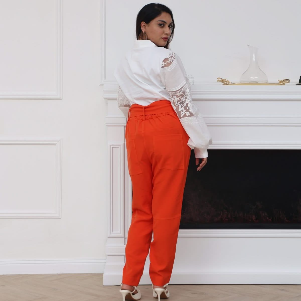 MIXED Eleonora Pants In Orange Color - SATIN | Brazilian Luxury Fashion