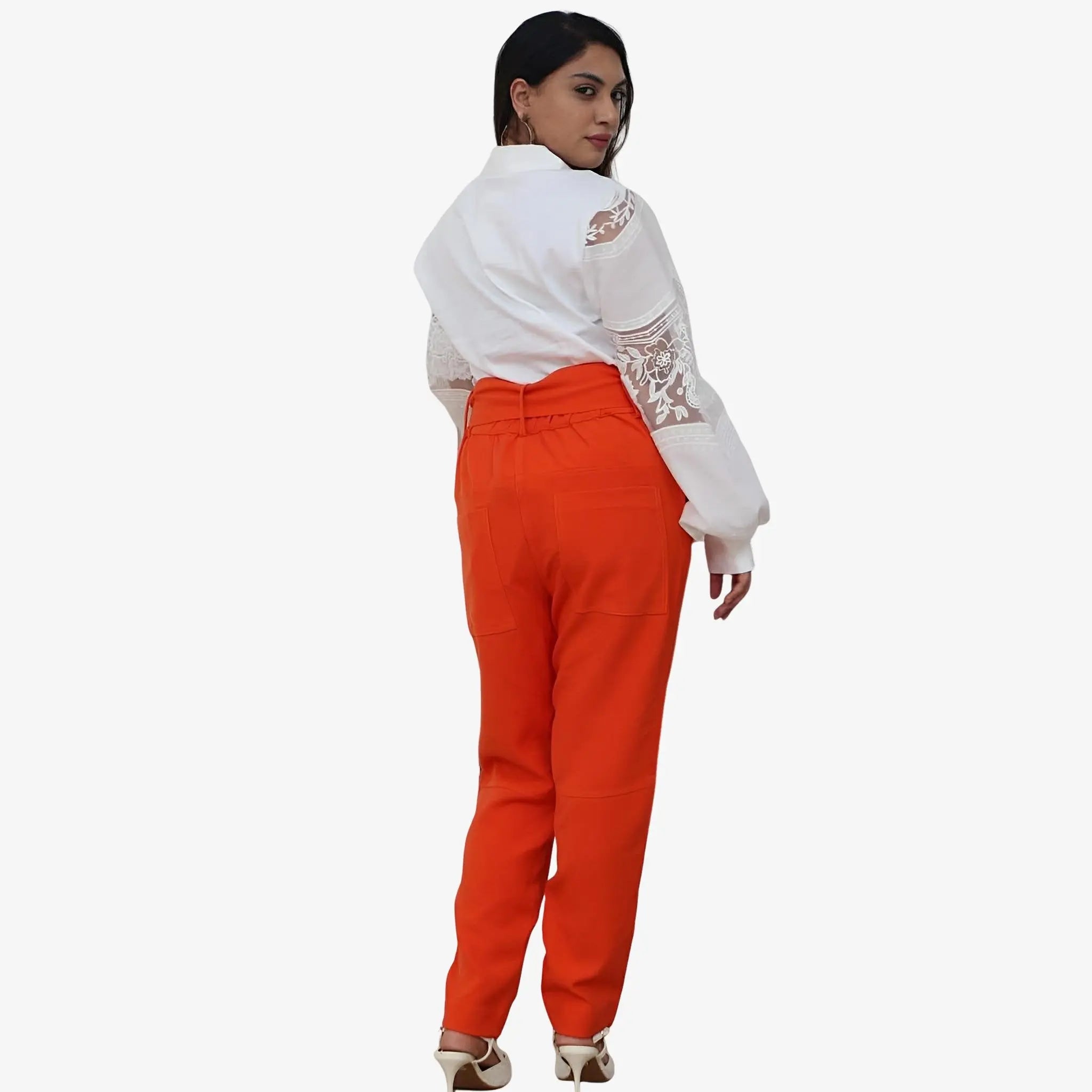 SATIN | Brazilian Luxury Fashion MIXED MIXED Eleonora Pants In Orange Color