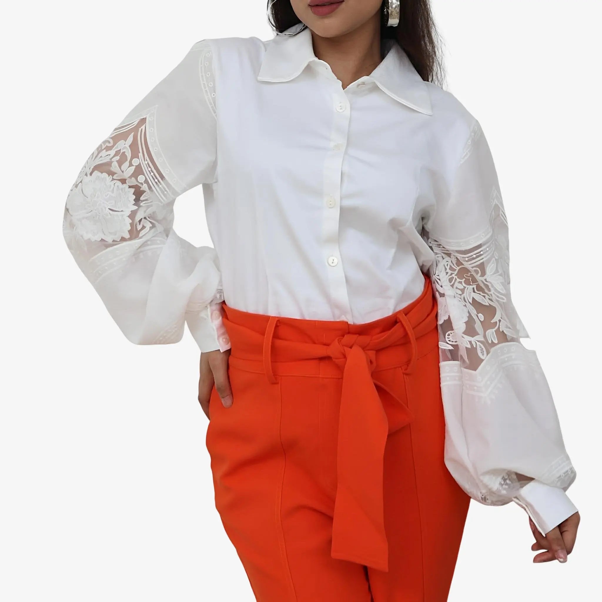SATIN | Brazilian Luxury Fashion MIXED MIXED Eleonora Pants In Orange Color