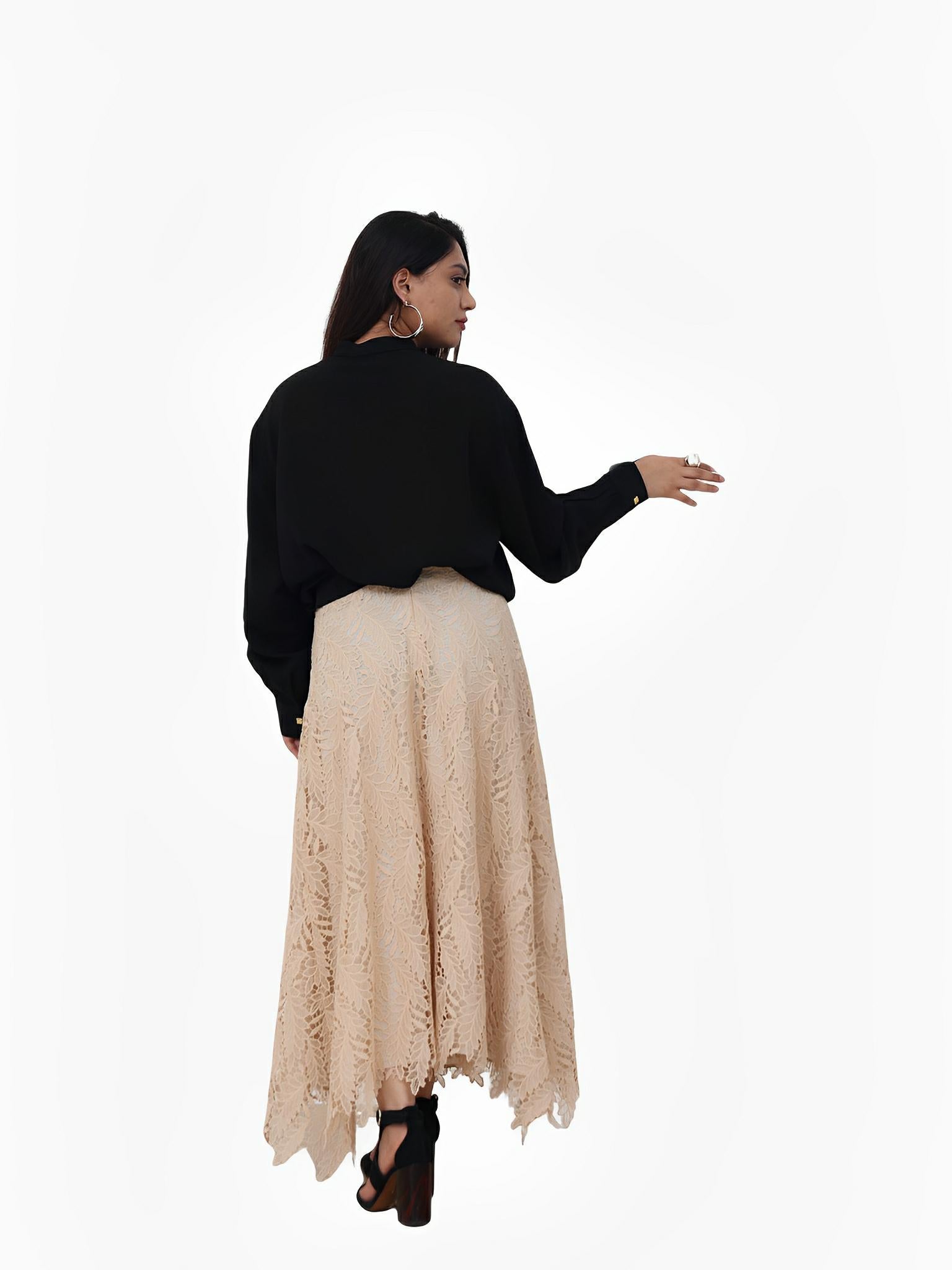 SATIN | Brazilian Luxury Fashion LILLY SARTI LILLY SARTI Twisted Hem Crepe Blouse Black