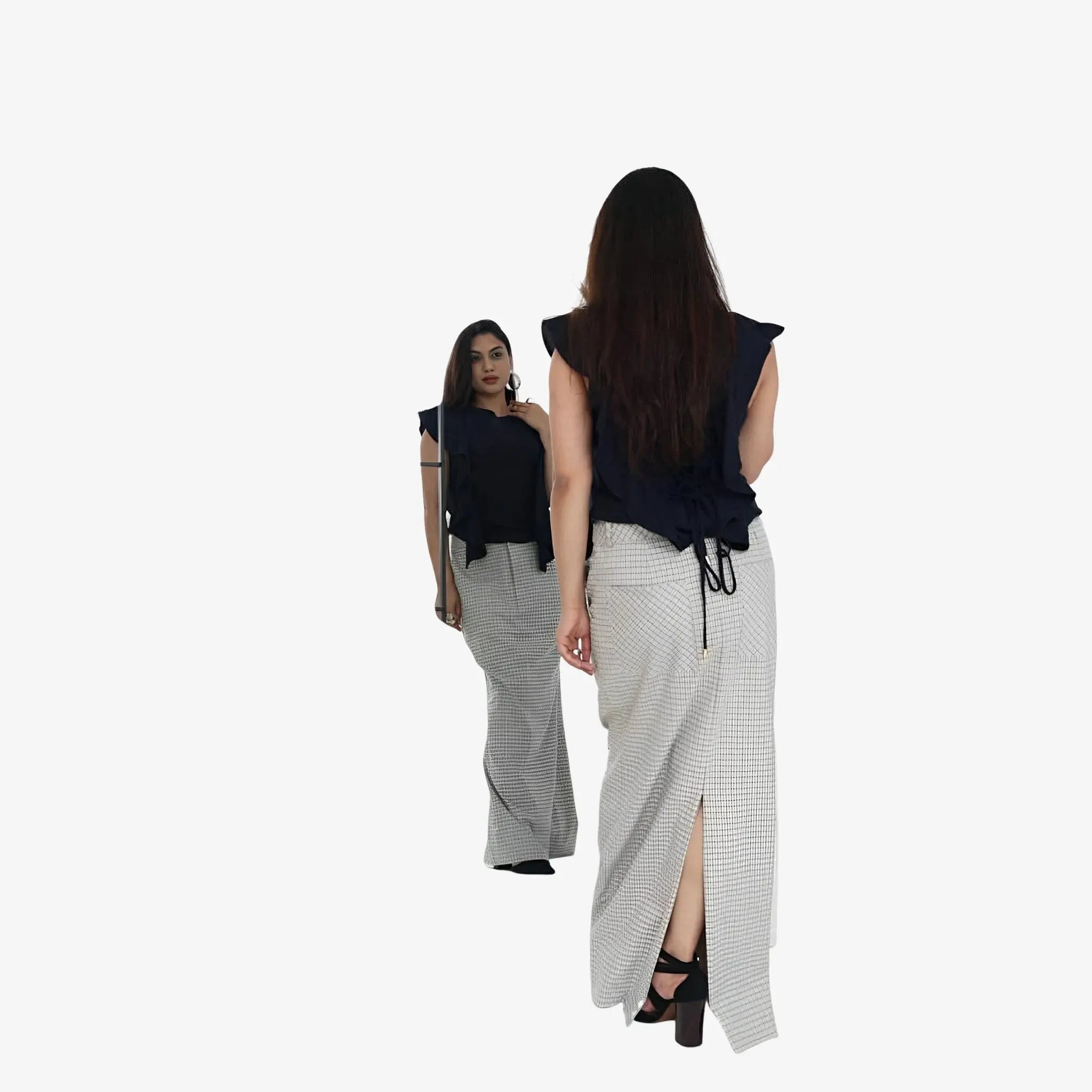 SATIN | Brazilian Luxury Fashion MIXED MIXED Shiv Skirt In Khaki Color