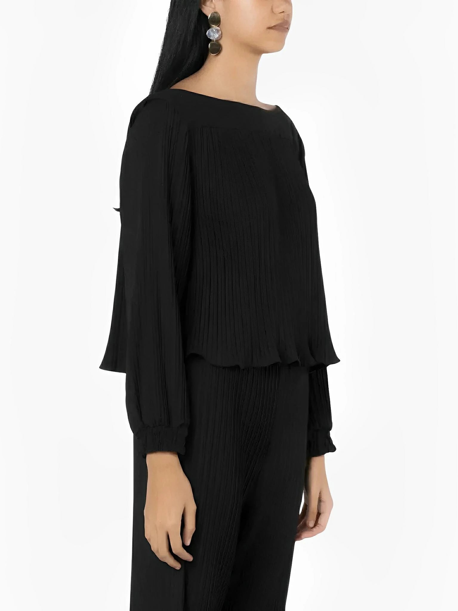 SATIN | Brazilian Luxury Fashion SATIN | Brazilian Luxury Fashion Neriage- Black blouse LEGBI