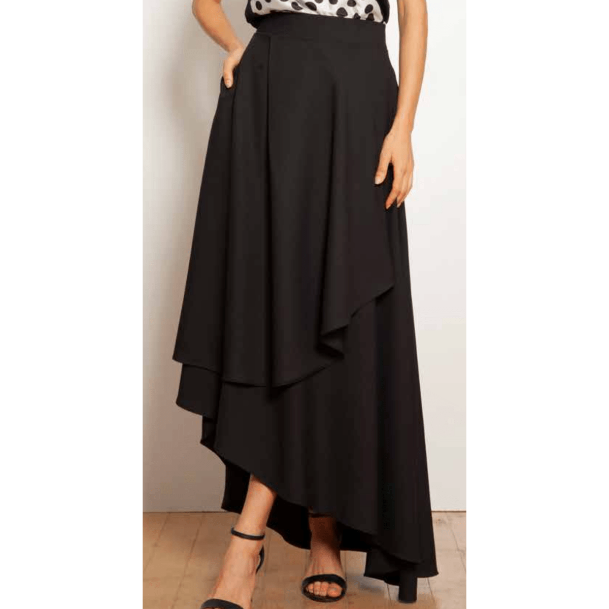 TONAGE Black Tailored Zurich Skirt - SATIN | Brazilian Luxury Fashion
