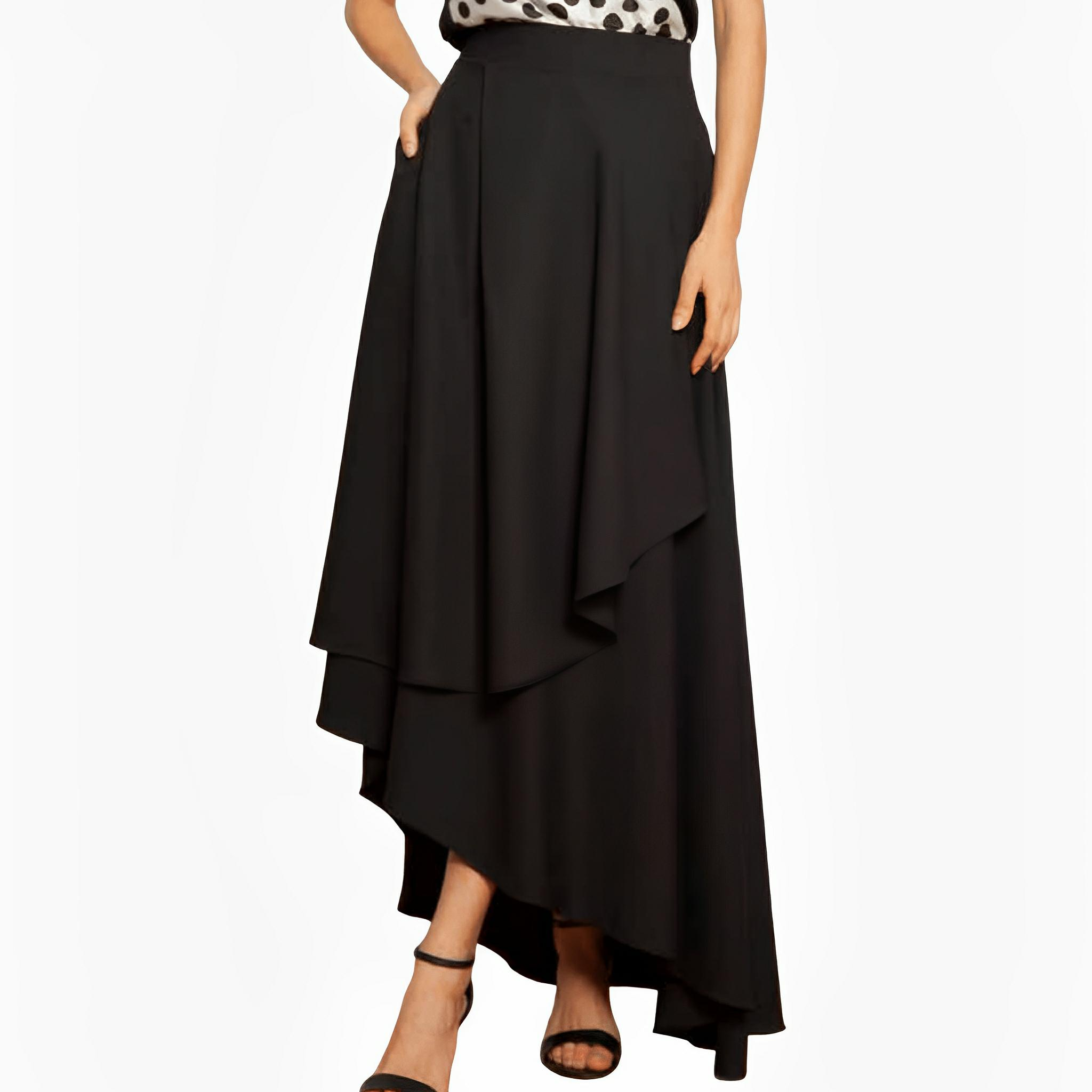 SATIN | Brazilian Luxury Fashion TON AGE TONAGE Black Tailored Zurich Skirt