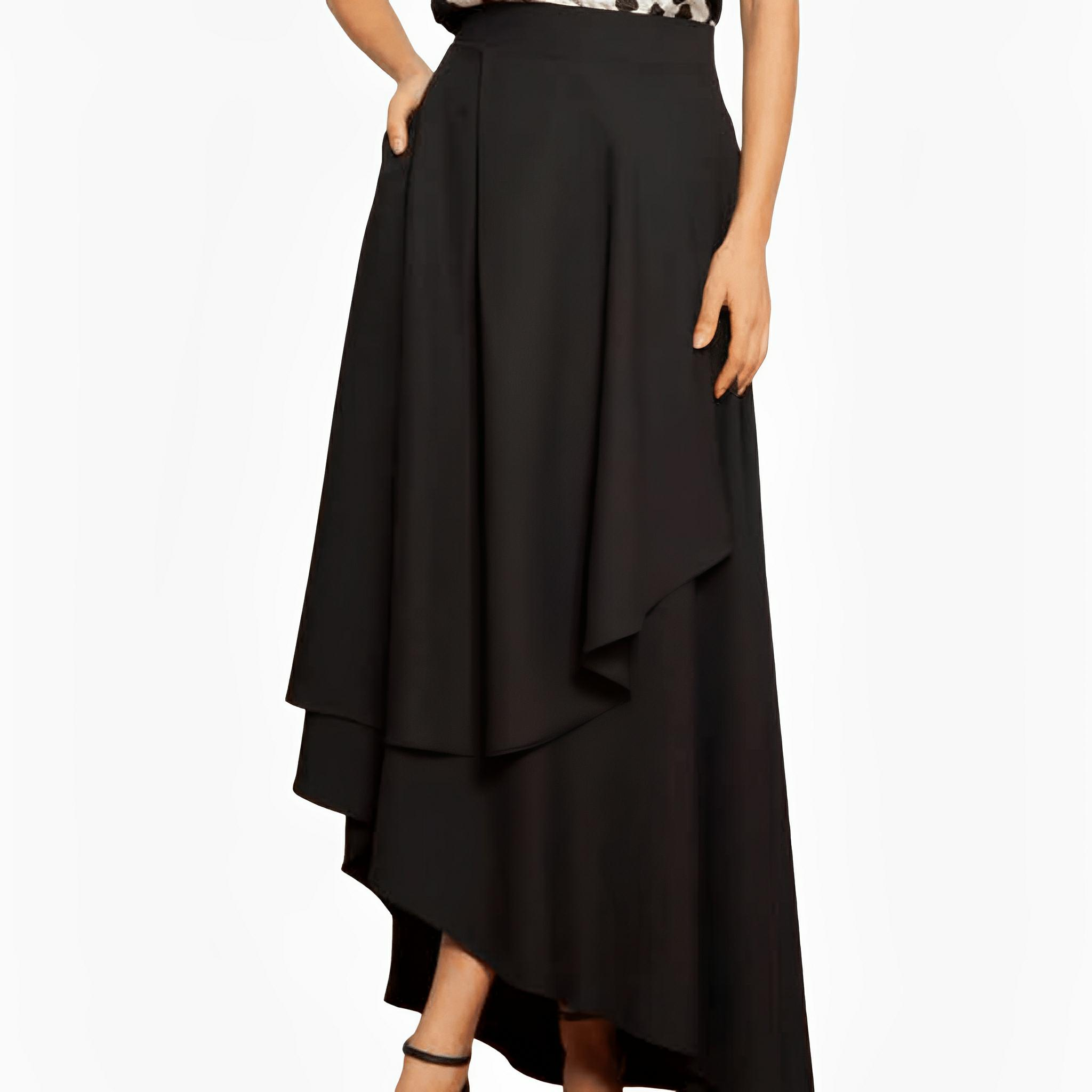 SATIN | Brazilian Luxury Fashion TON AGE TONAGE Black Tailored Zurich Skirt