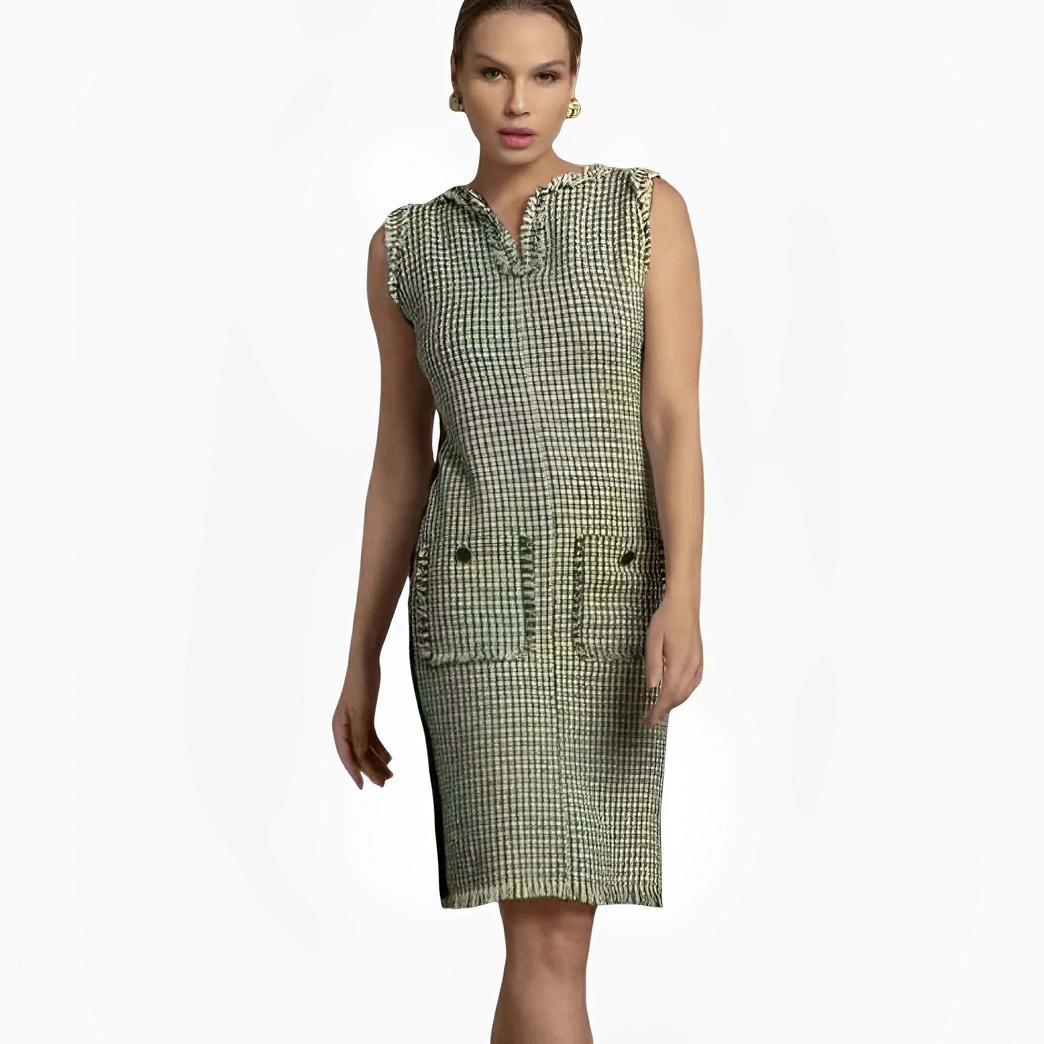 SATIN | Brazilian Luxury Fashion TON AGE TONAGE Black Tweed Copenhagen Dress