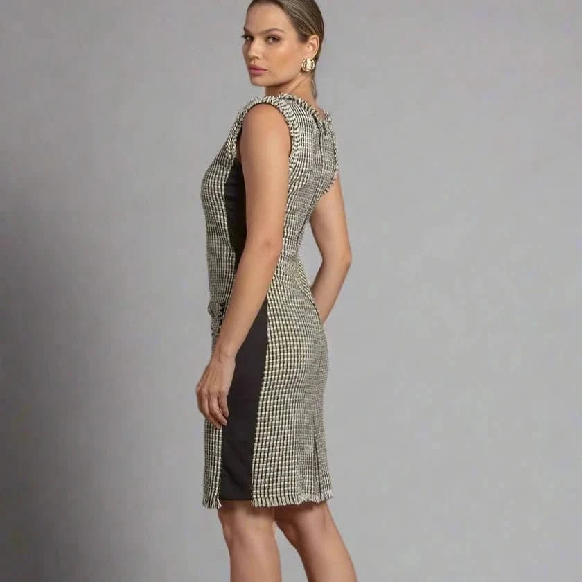 TONAGE Black Tweed Copenhagen Dress - SATIN | Brazilian Luxury Fashion