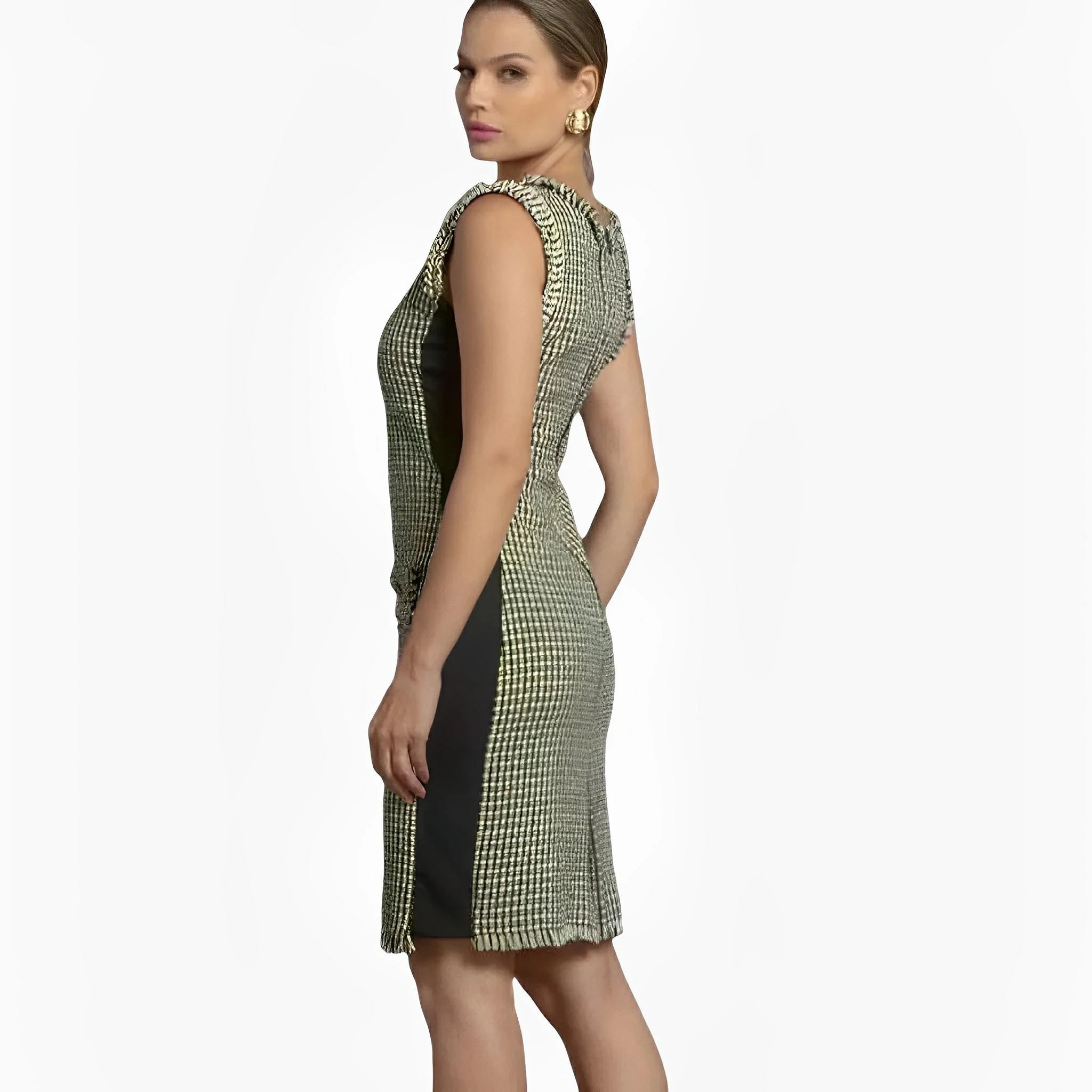 SATIN | Brazilian Luxury Fashion TON AGE TONAGE Black Tweed Copenhagen Dress