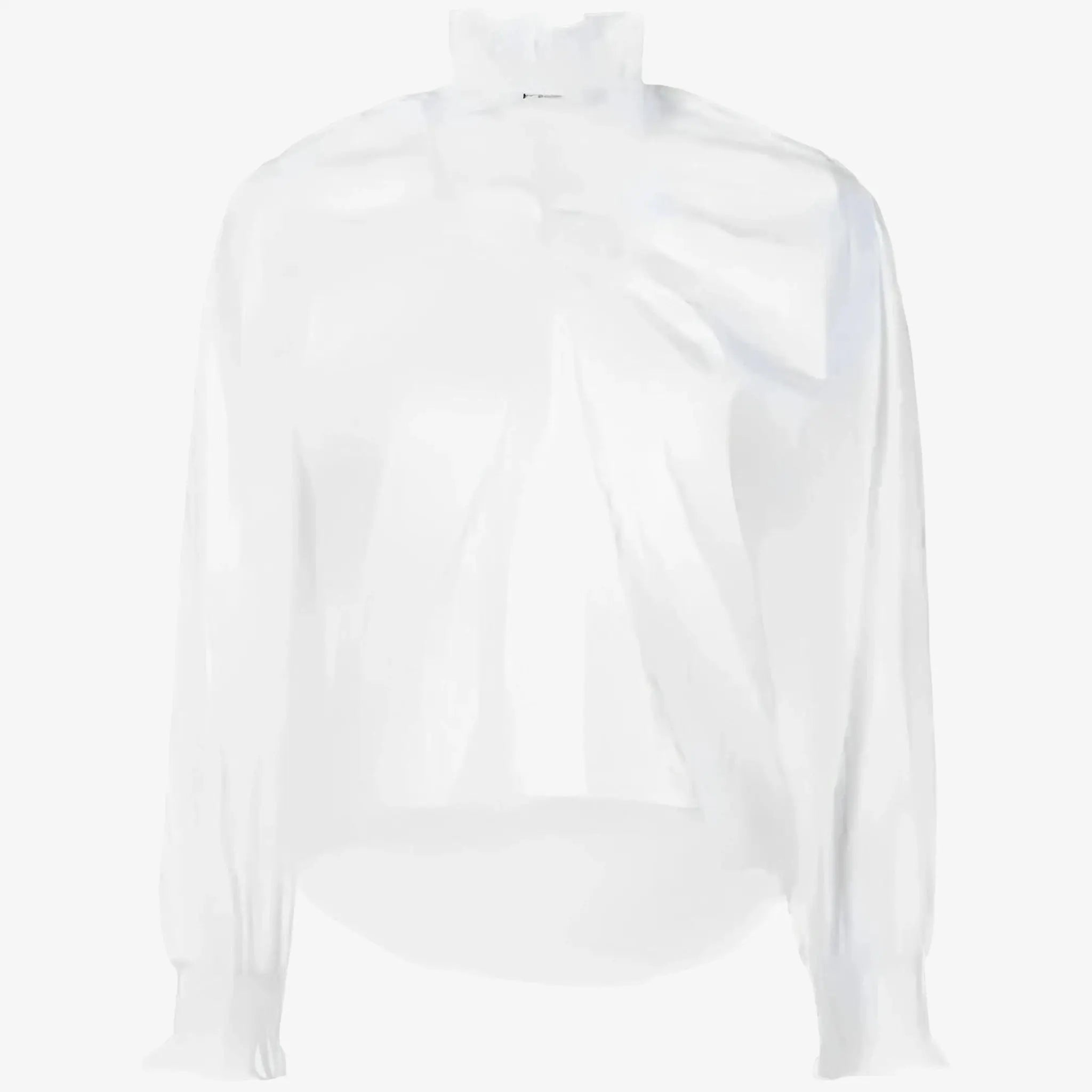 SATIN | Brazilian Luxury Fashion LETHICIA BRONSTEIN LETHICIA BRONSTEIN   Azad  White  blouse with Ruffled neckine