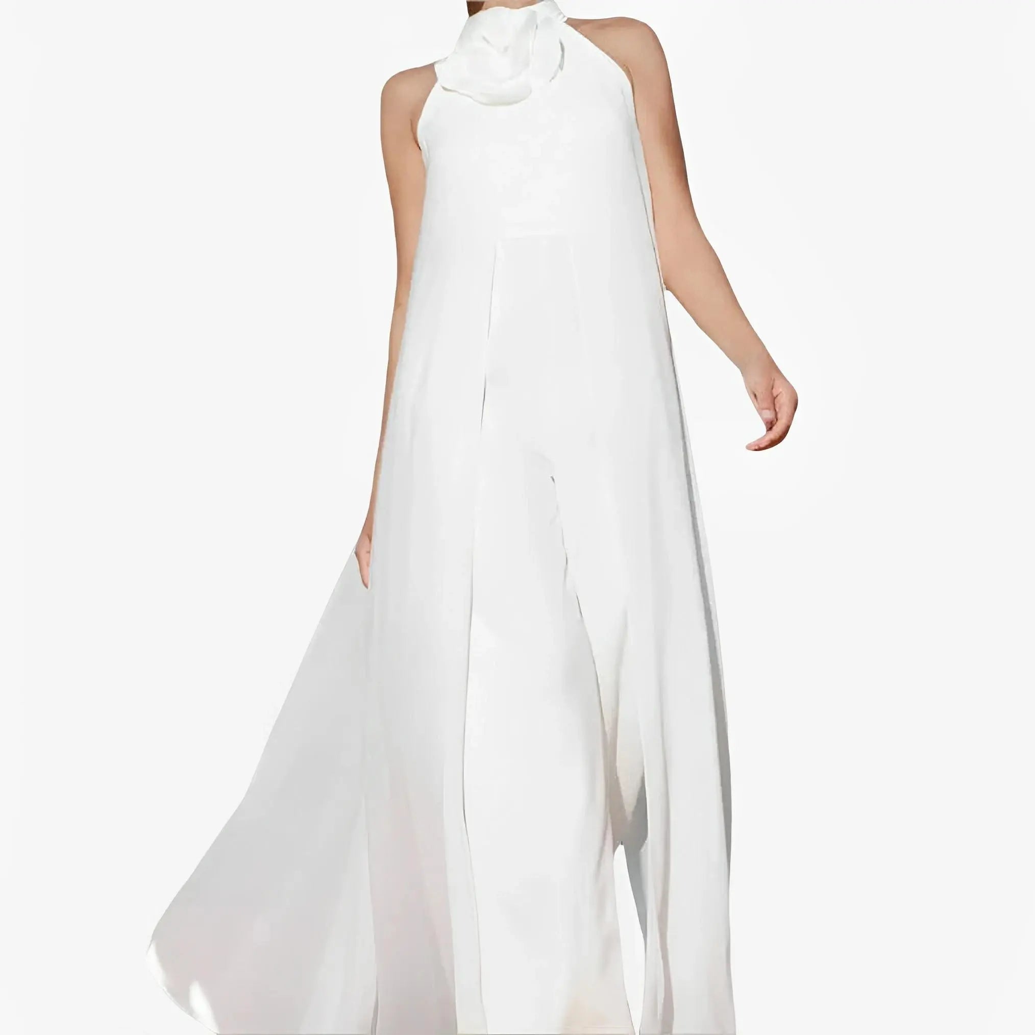 SATIN | Brazilian Luxury Fashion TONAGE TONAGE Jumpsuit Off-white scuba knit with off-white transparency