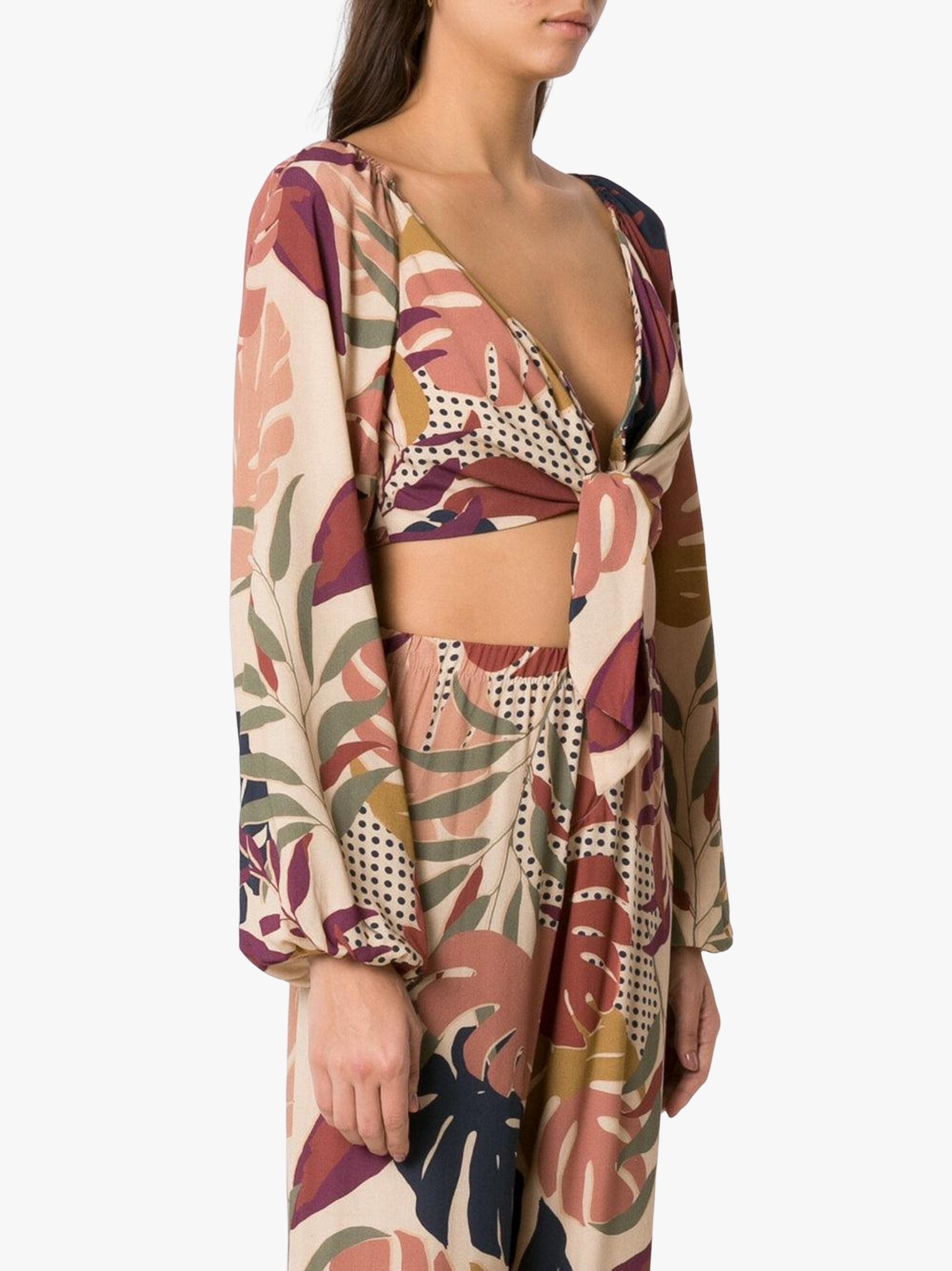 SATIN | Brazilian Luxury Fashion AMIR SLAMA AMIR SLAMA Long Skirt With Leaf Print