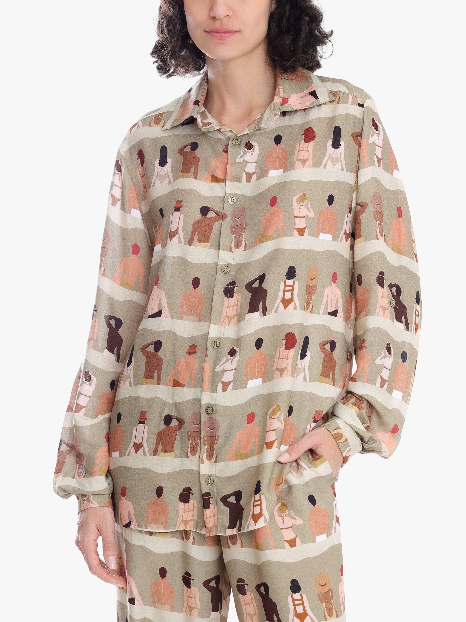 SATIN | Brazilian Luxury Fashion AMIR SLAMA AMIR SLAMA Long Sleeve Viscose Shirt