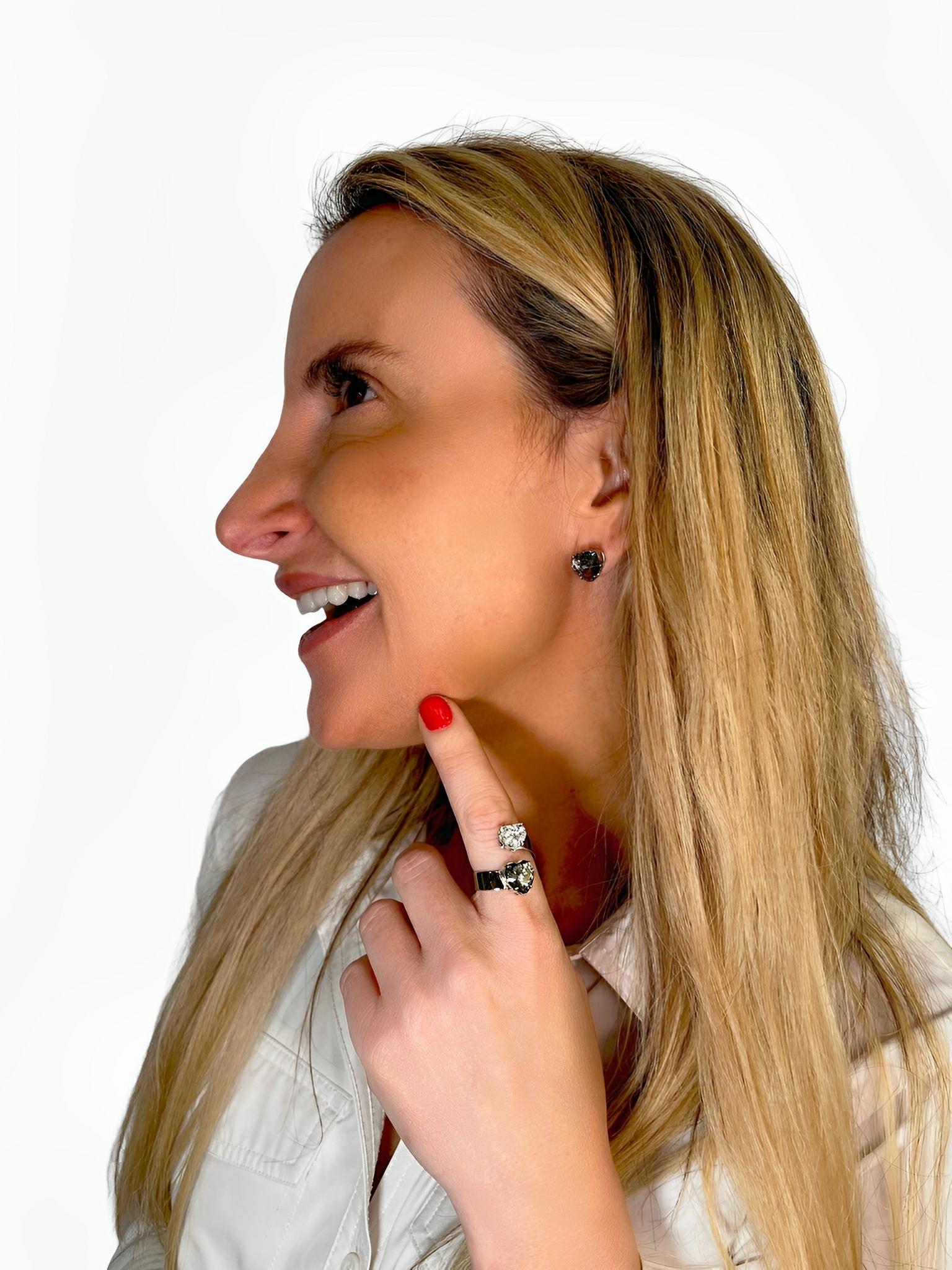 SATIN | Brazilian Luxury Fashion JULIANA MANZINI JULIANA MANZINI Fashion Jewelry - Angela Kit - Crystal And Smoke Silver Ring & Earrings