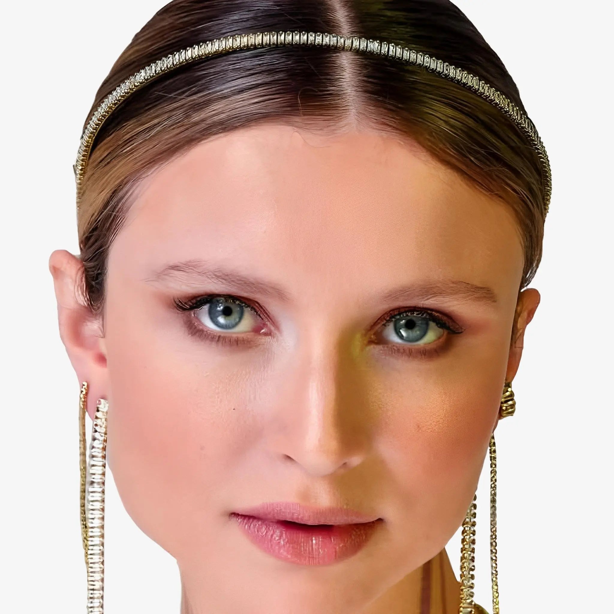 SATIN | Brazilian Luxury Fashion JULIANA MANZINI JULIANA MANZINI Fashion Jewelry - Vintage Gold Tiara With Zirconia And Natural Crystals