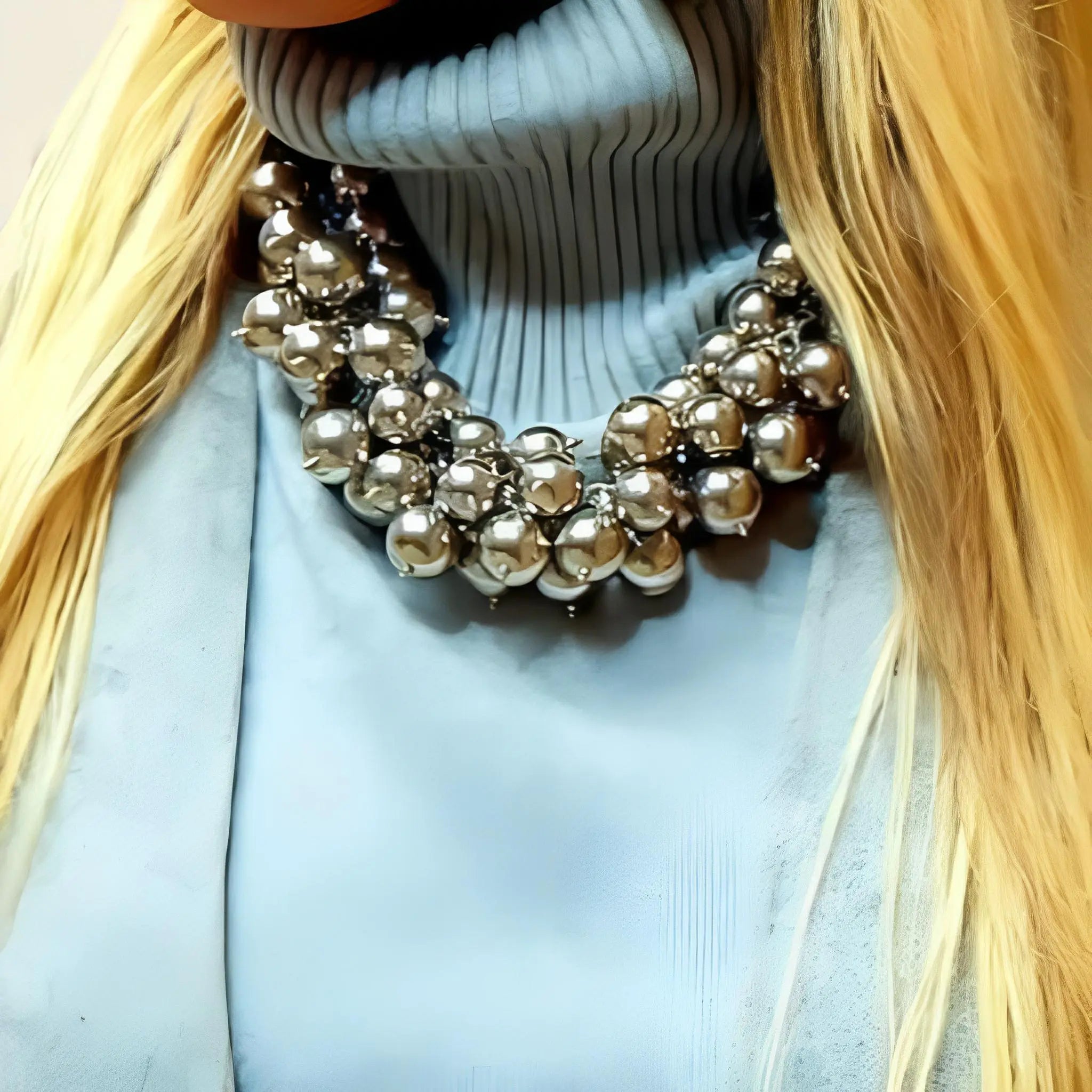 SATIN | Brazilian Luxury Fashion JULIANA MANZINI JULIANA MANZINI Fashion Jewelry - Maxi Ball Necklace In Silver - Bold Statement