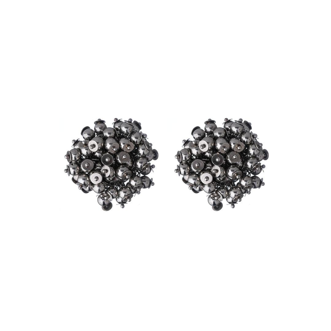 JULIANA MANZINI Fashion Jewelry - Silver Ball Earrings - Timeless Style - SATIN | Brazilian Luxury Fashion