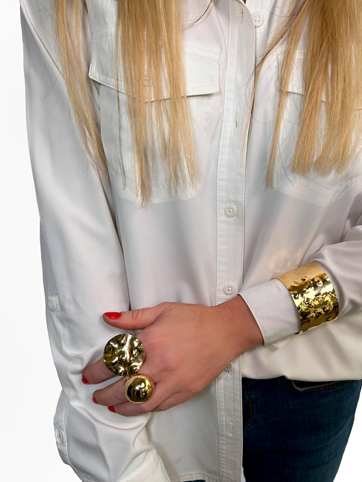 SATIN | Brazilian Luxury Fashion JULIANA MANZINI JULIANA MANZINI Fashion Jewelry - Exclusive Gold Life Hi-Lo Ring - Luxe Edition