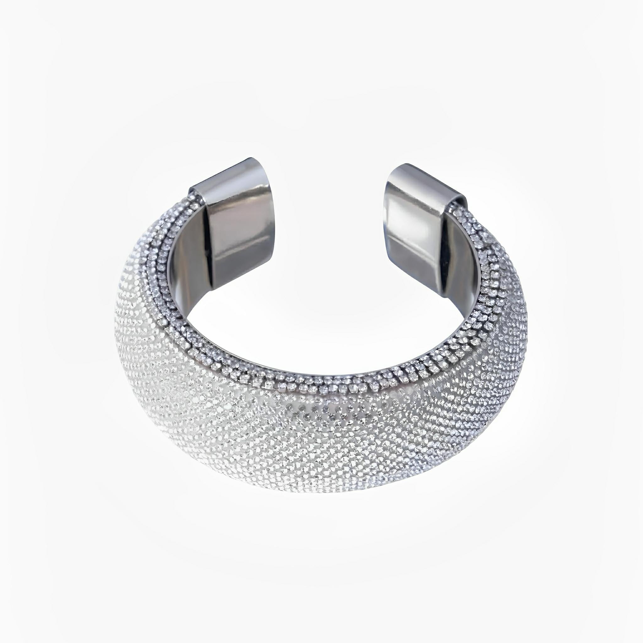 SATIN | Brazilian Luxury Fashion JULIANA MANZINI JULIANA MANZINI Fashion Jewelry - Silver Strass Shine Bracelet - Elegant Sparkle