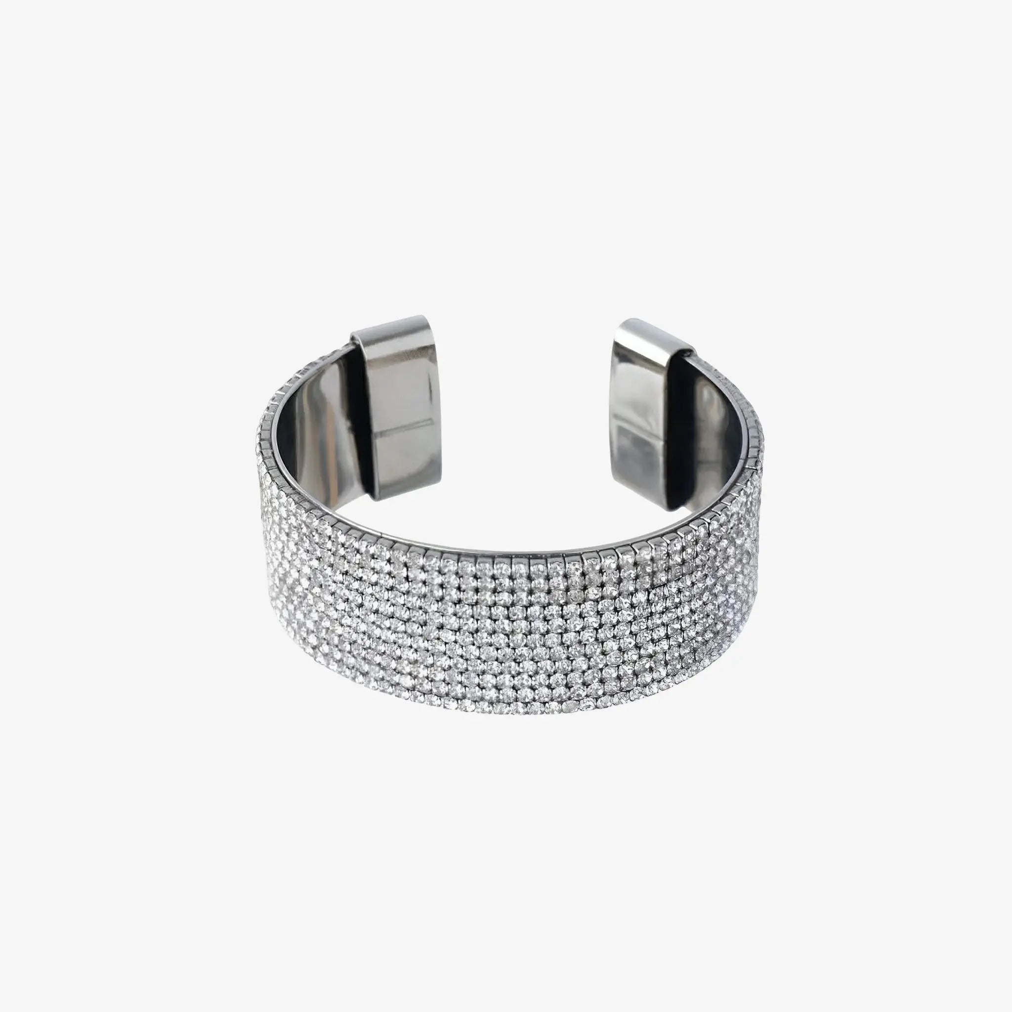 SATIN | Brazilian Luxury Fashion JULIANA MANZINI JULIANA MANZINI Fashion Jewelry - Silver Rhinestone Bracelet With Natural Crystal