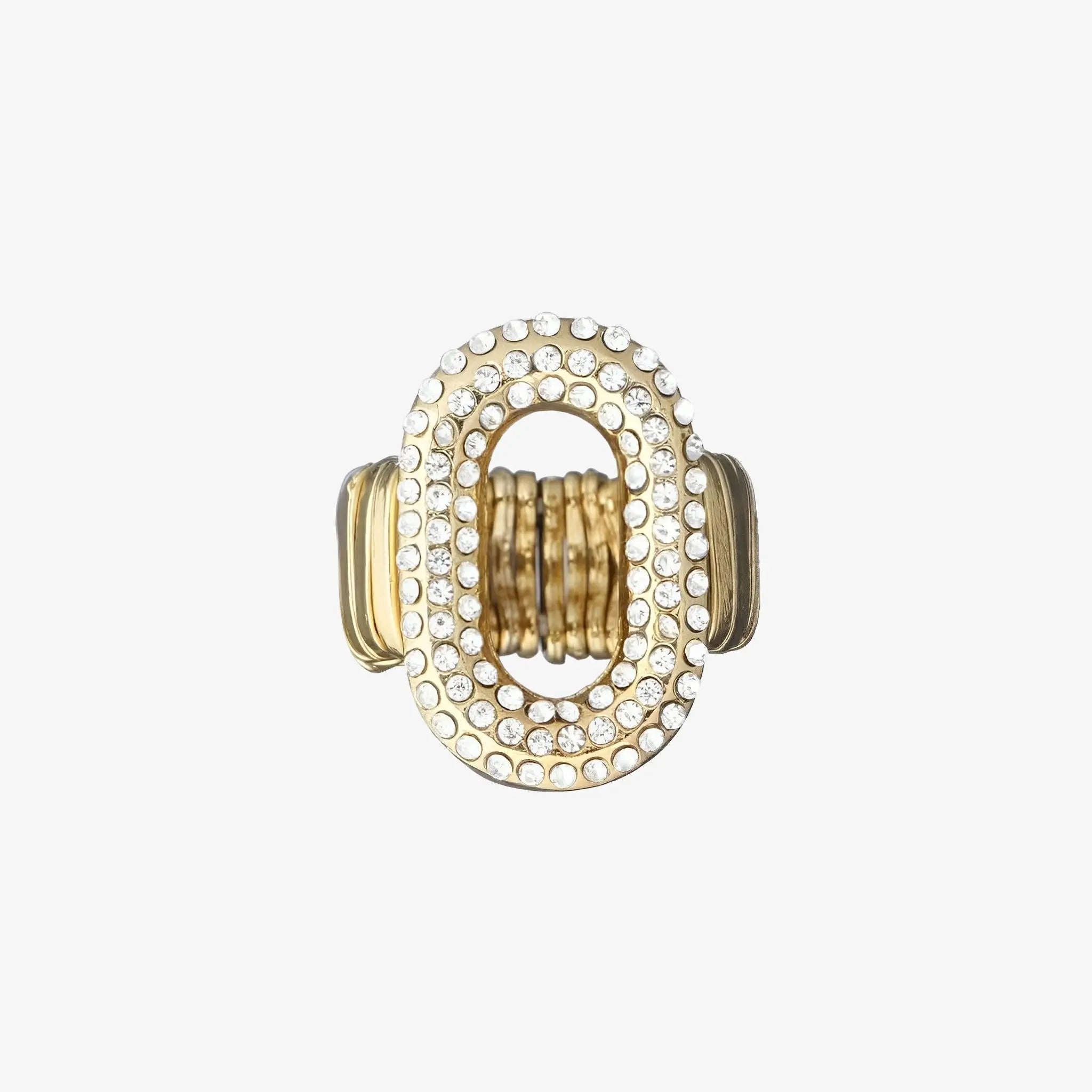 SATIN | Brazilian Luxury Fashion JULIANA MANZINI JULIANA MANZINI Fashion Jewelry - Vintage Gold Ring With Strass Link And Natural Crystal