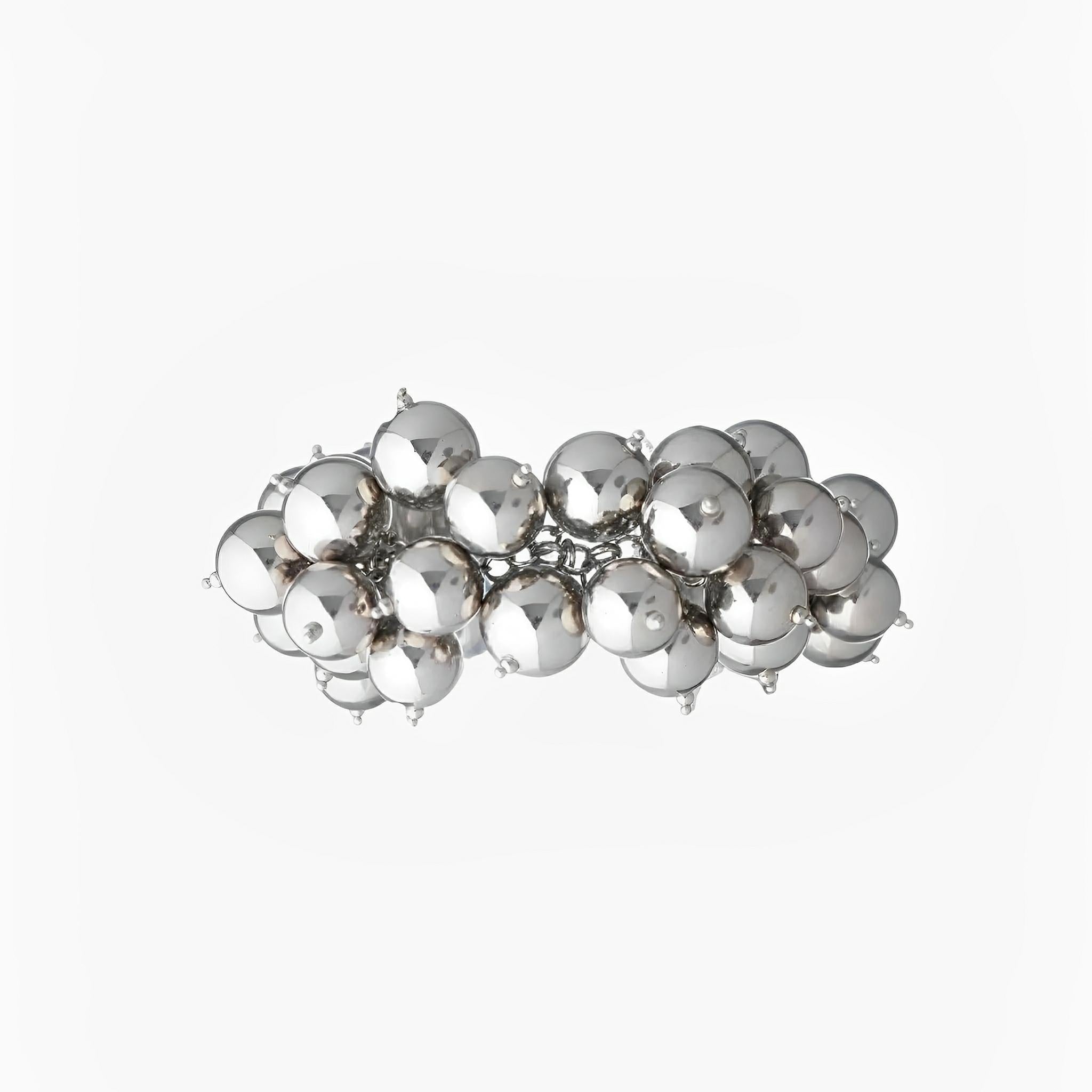 SATIN | Brazilian Luxury Fashion JULIANA MANZINI JULIANA MANZINI Fashion Jewelry - Maxi Ball Bracelet In Silver Style - Modern Sophistication