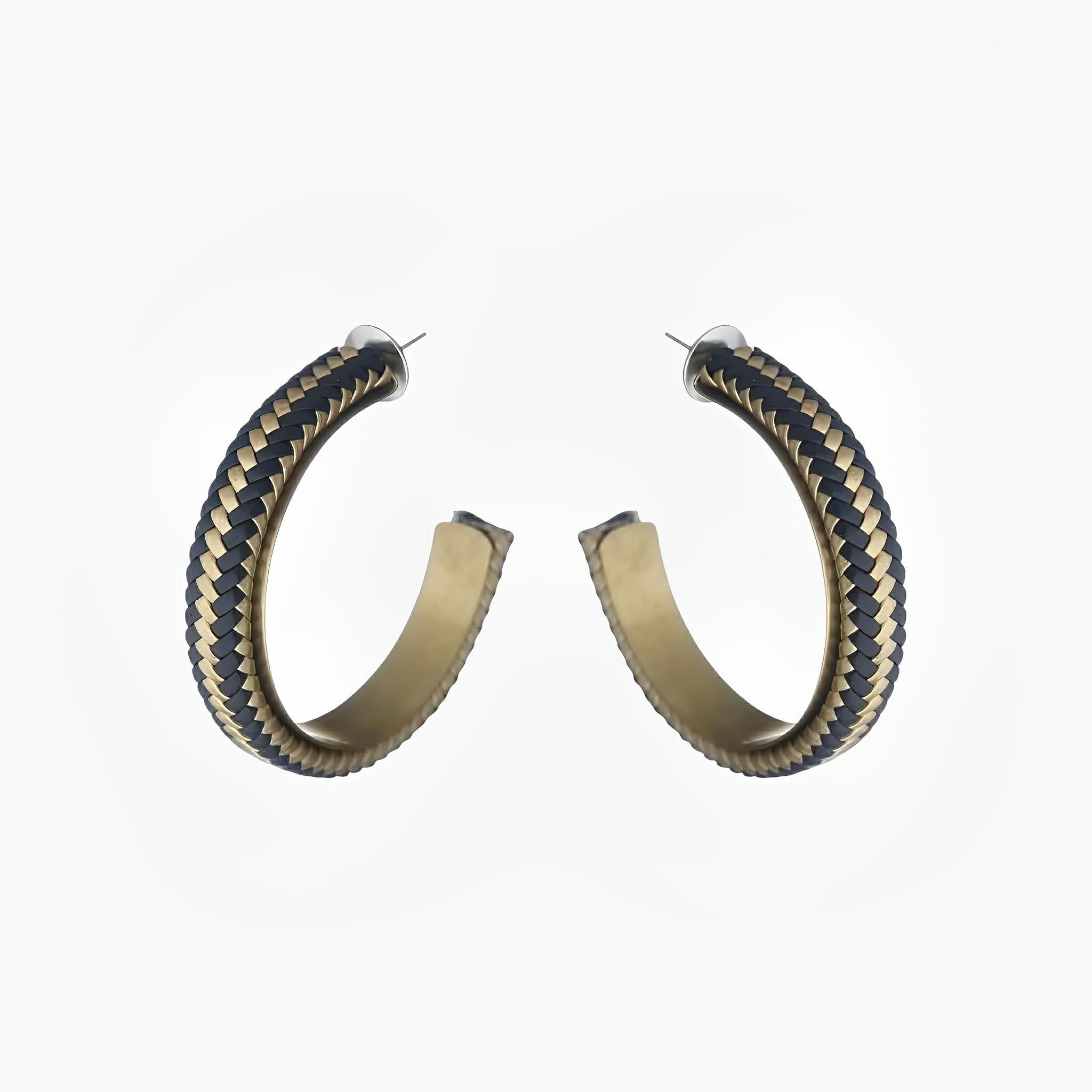SATIN | Brazilian Luxury Fashion JULIANA MANZINI JULIANA MANZINI Fashion Jewelry - Silver Mix And Match MacramŽ Hoop Earring
