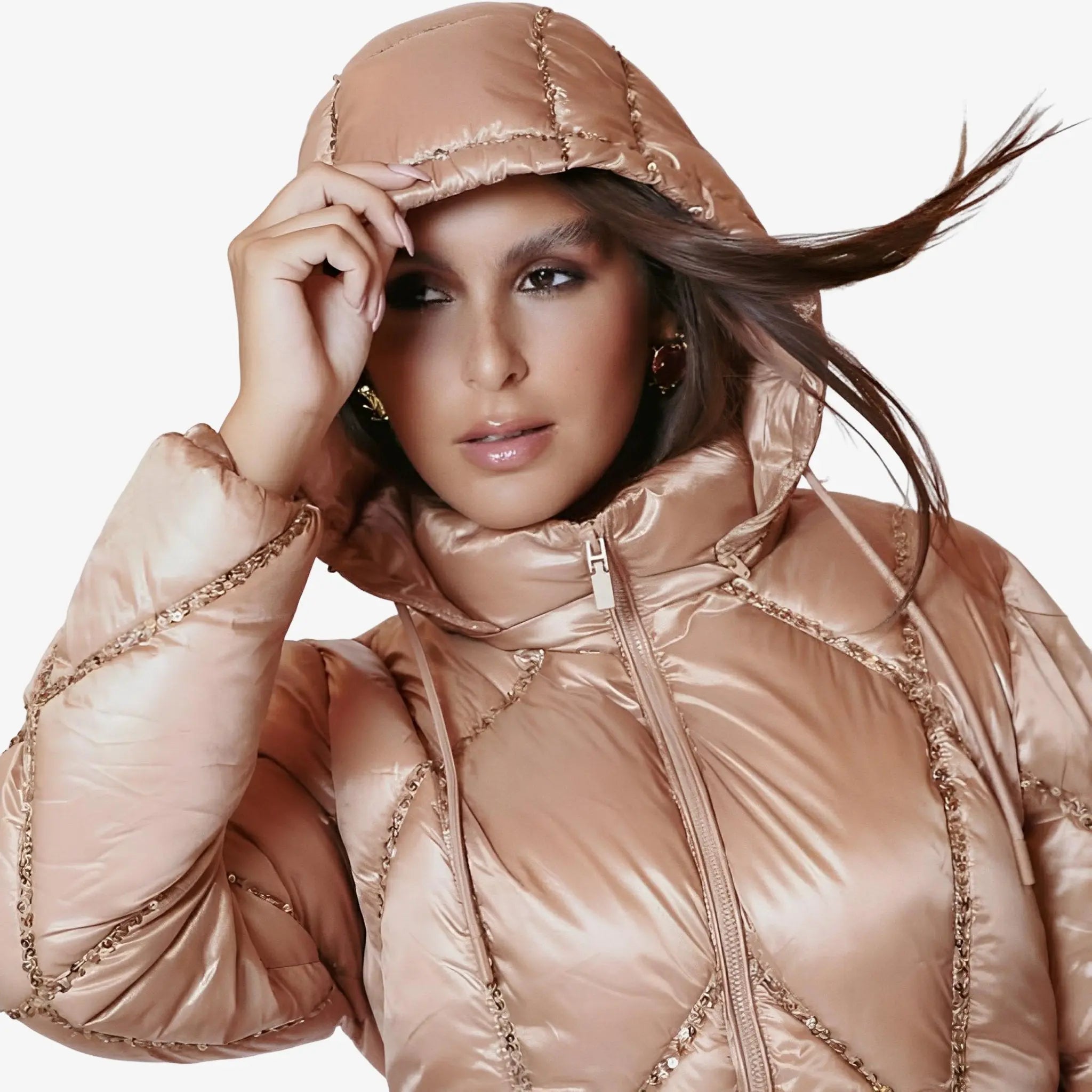 SATIN | Brazilian Luxury Fashion LETHICIA BRONSTEIN LETHICIA BRONSTEIN Puffer Coat Arinya Nylon Hazelnut