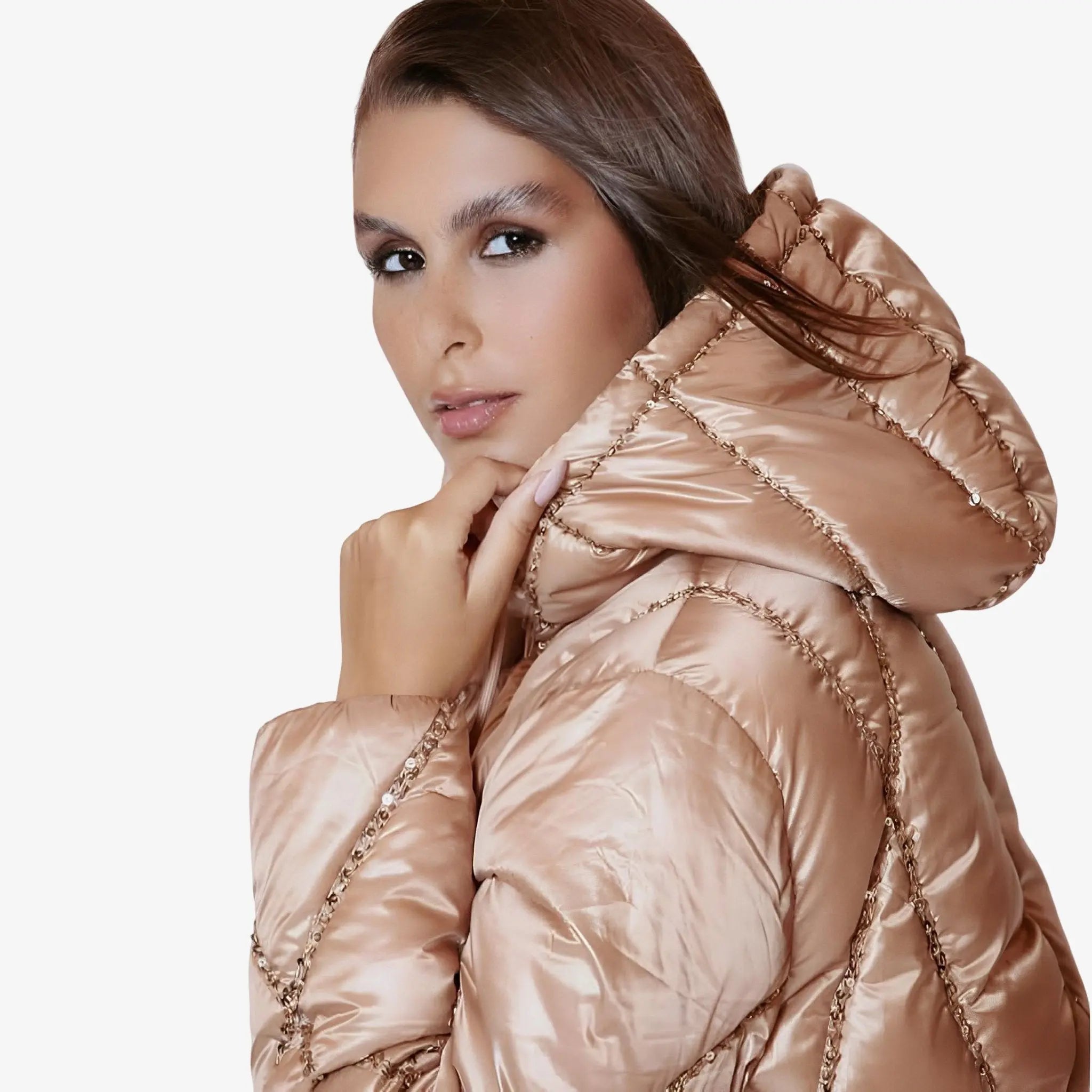 SATIN | Brazilian Luxury Fashion LETHICIA BRONSTEIN LETHICIA BRONSTEIN Puffer Coat Arinya Nylon Hazelnut