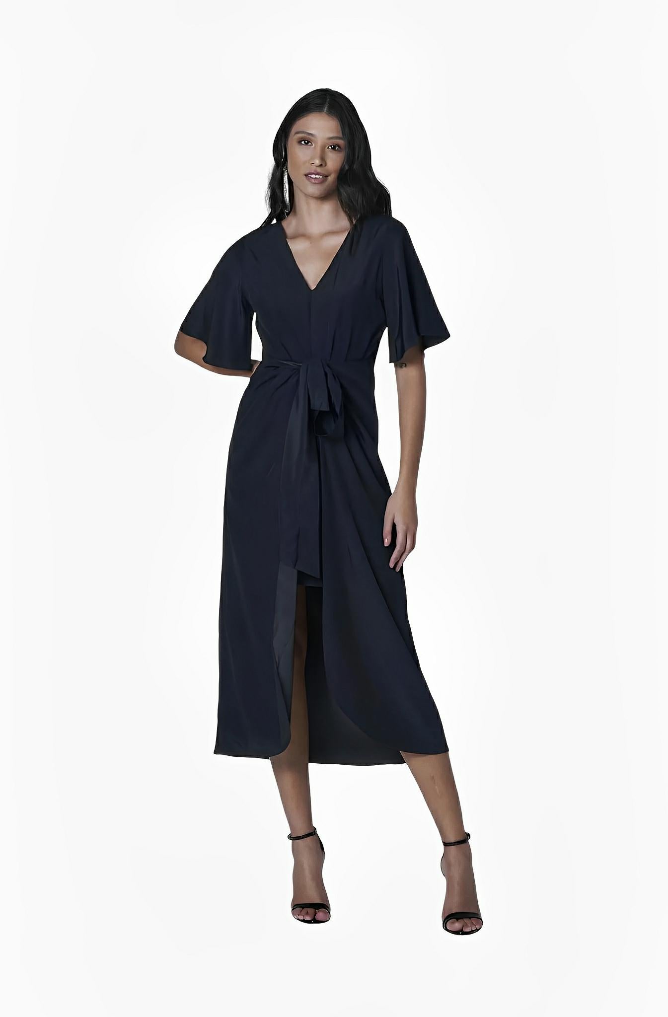 SATIN | Brazilian Luxury Fashion SATIN | Brazilian Luxury Fashion LETHICIA BRONSTEIN Black midi dress