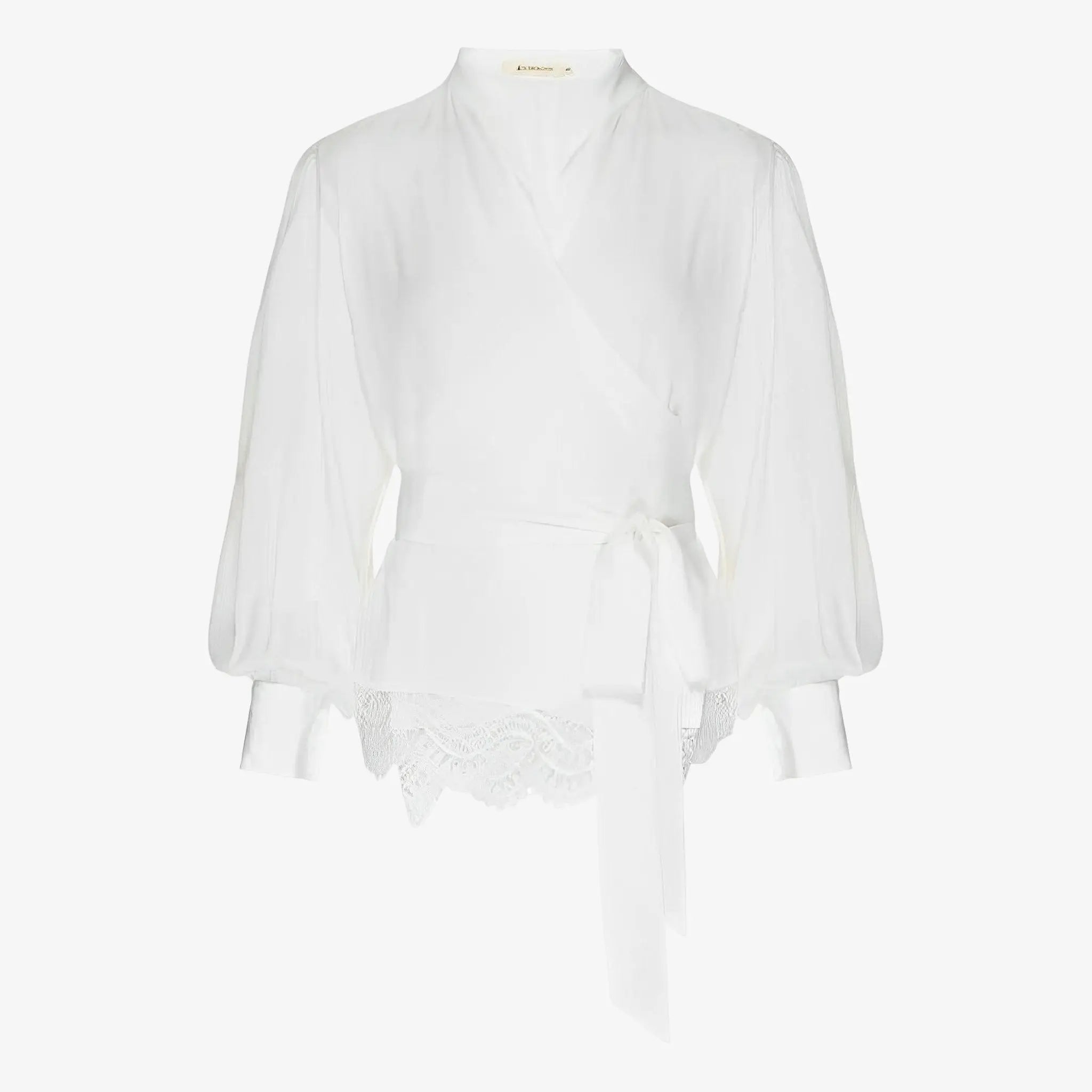 SATIN | Brazilian Luxury Fashion LETHICIA BRONSTEIN LETHICIA BRONSTEIN Cache-Coeur Blouse Auzira in Off-White Silk