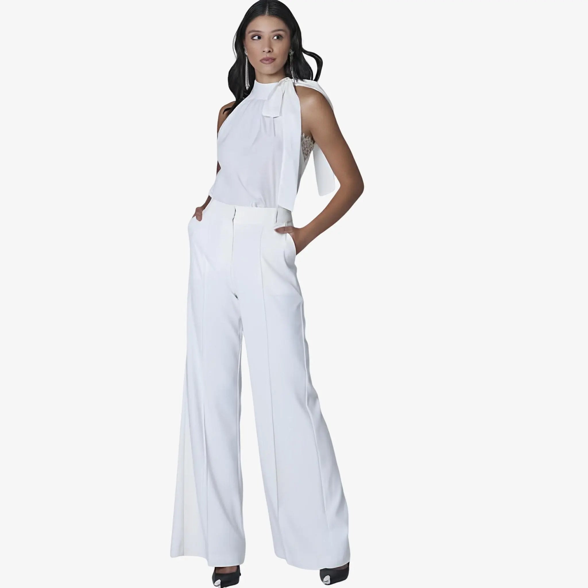 SATIN | Brazilian Luxury Fashion LETHICIA BRONSTEIN LETHICIA BRONSTEIN Blouse with Neck Tie Alessia Crepe Off White